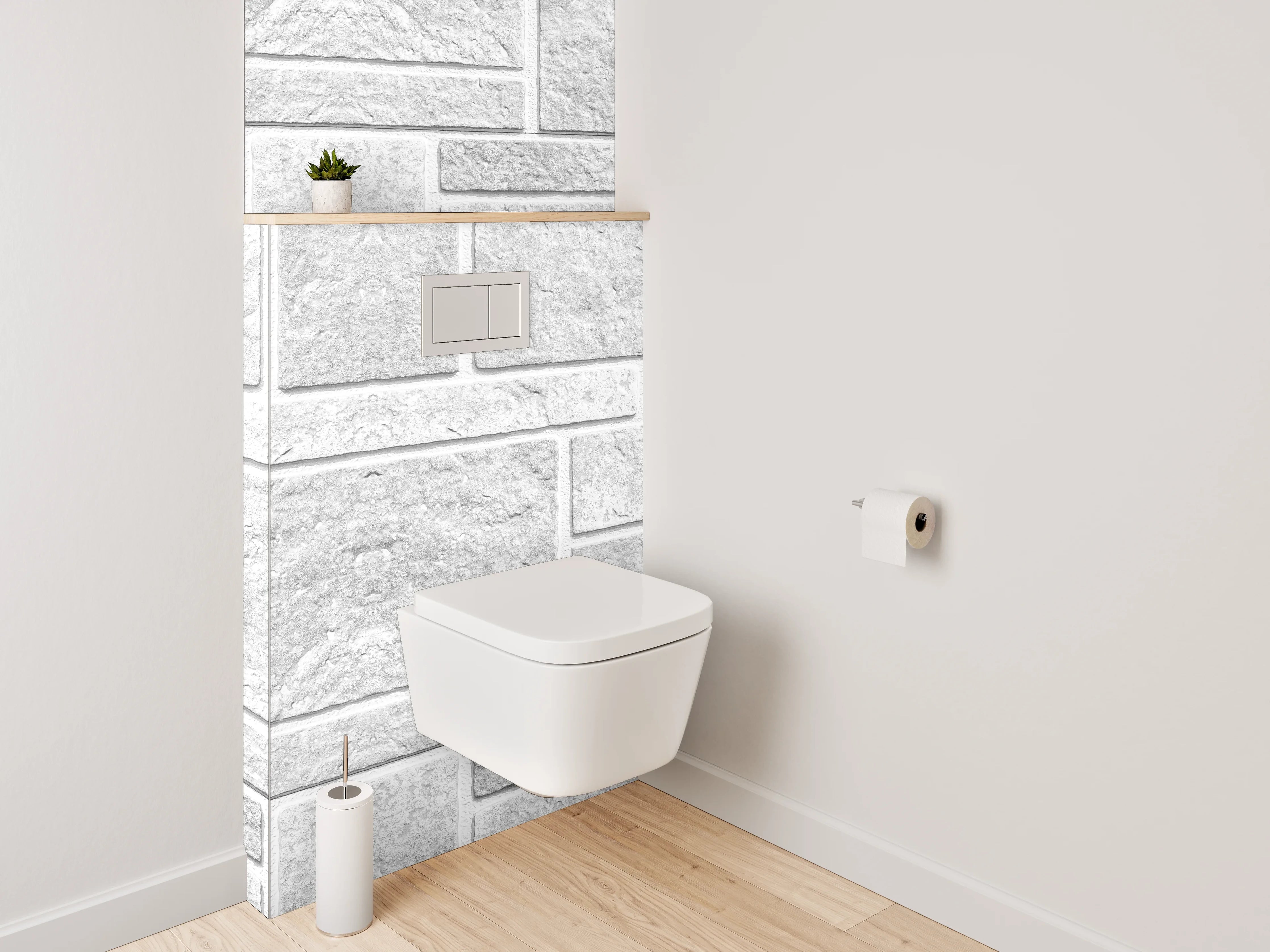 WC-Rückwand - Weiße Steinmuster Fliesenoptik modern