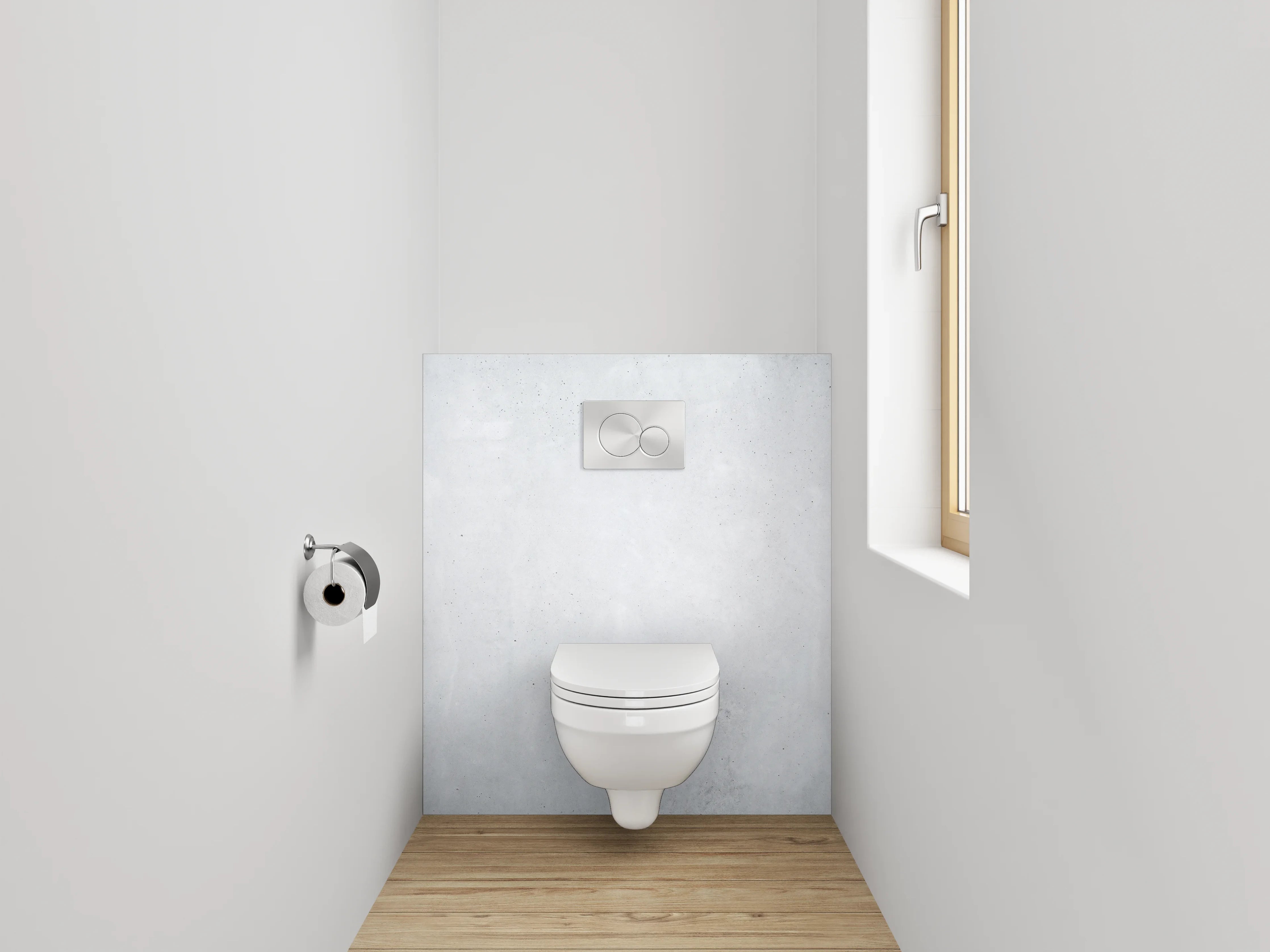 WC-Rückwand - Weiße Struktur Betonoptik Wanddekor
