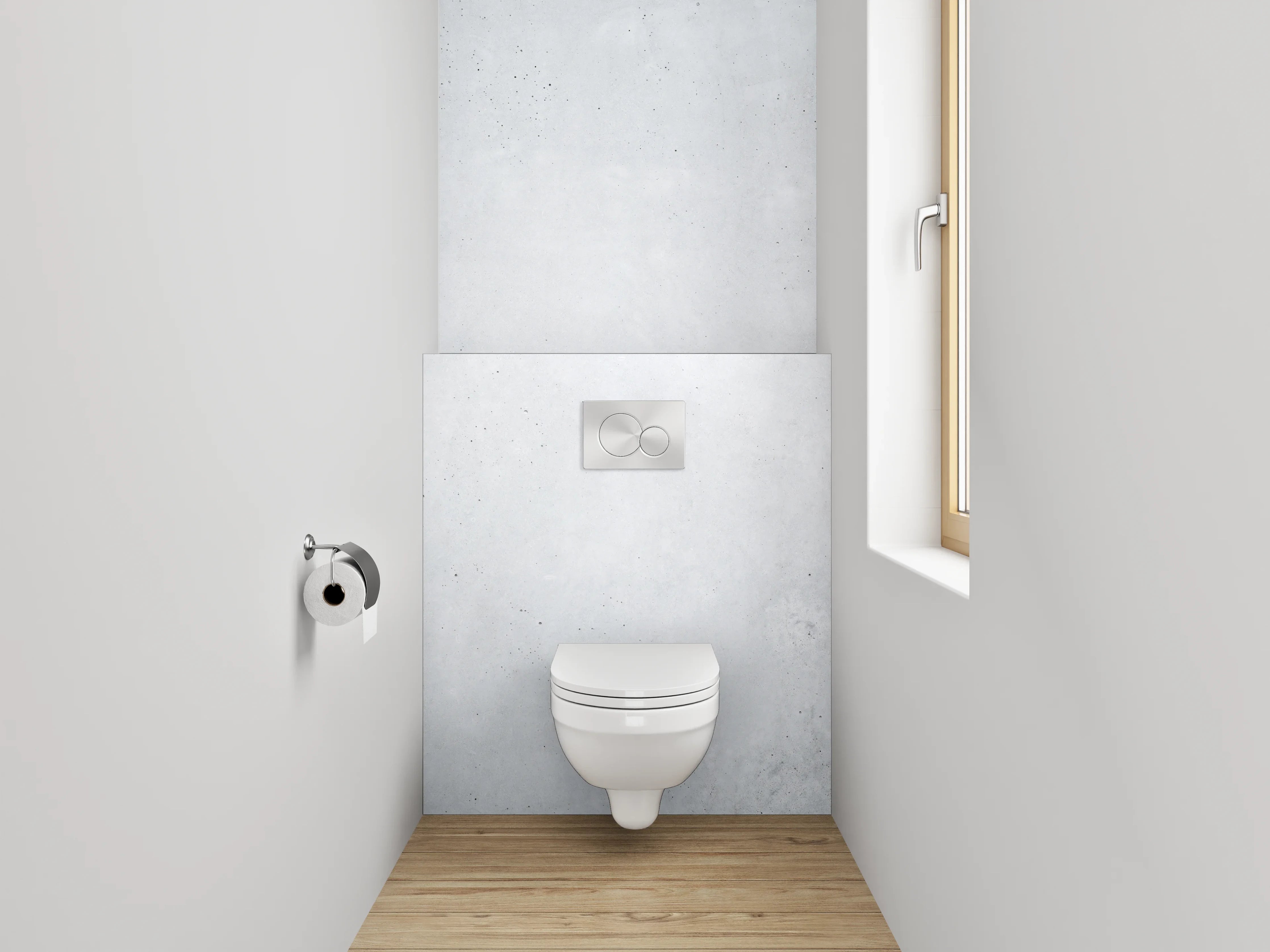 WC-Rückwand - Weiße Struktur Betonoptik Wanddekor