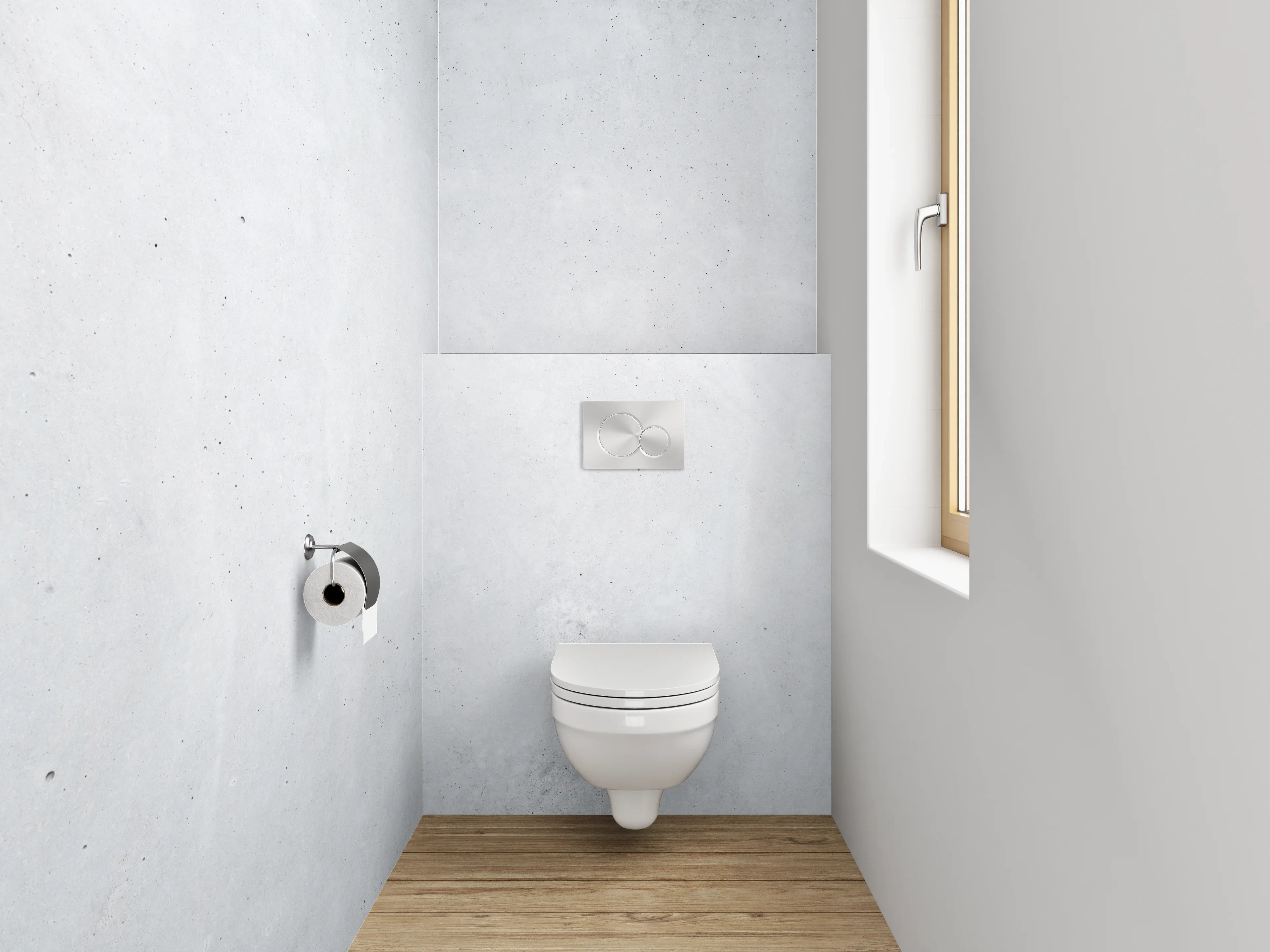 WC-Rückwand - Weiße Struktur Betonoptik Wanddekor