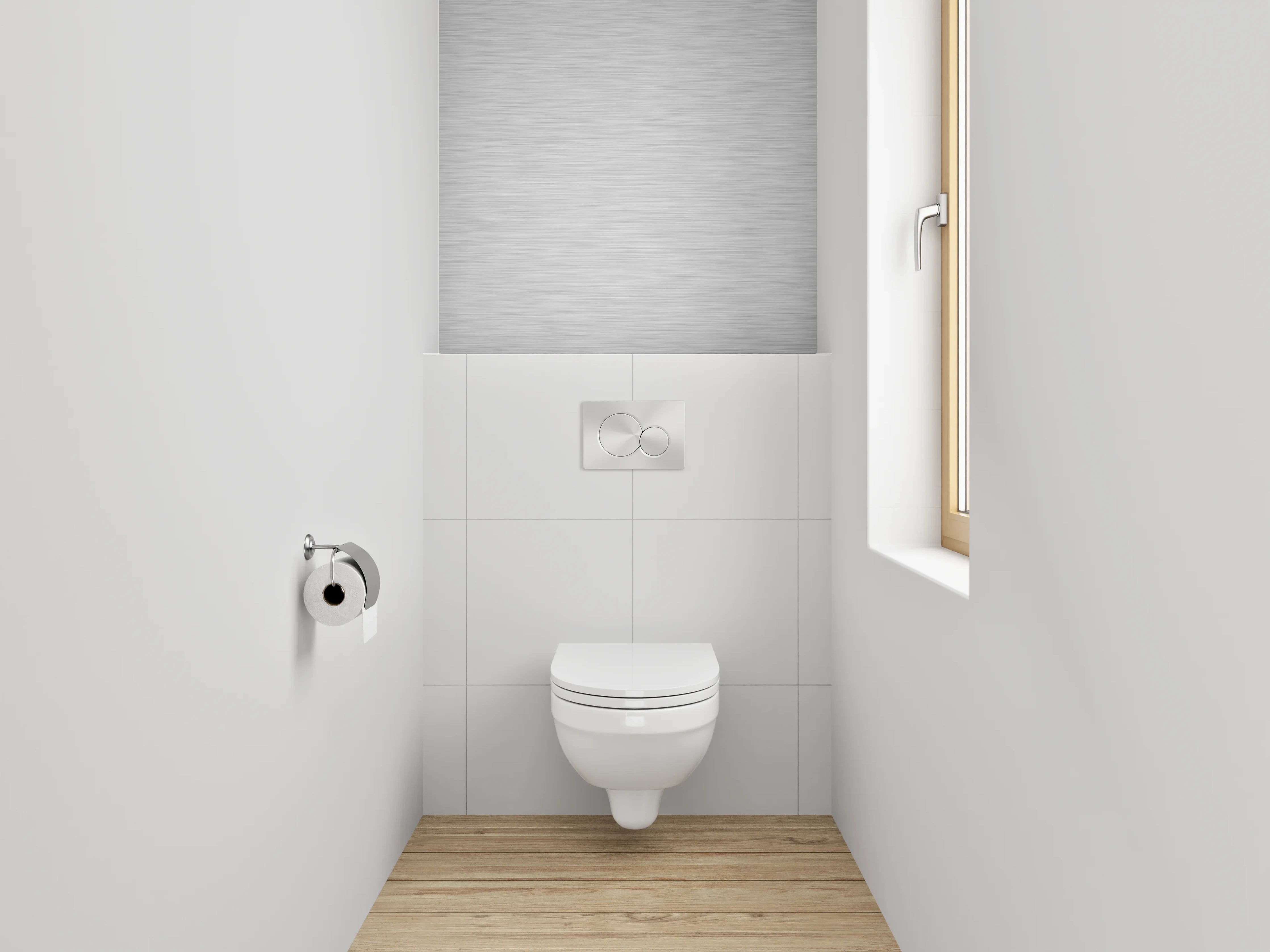 WC-Rückwand - Weiße Struktur-Optik minimalistisch