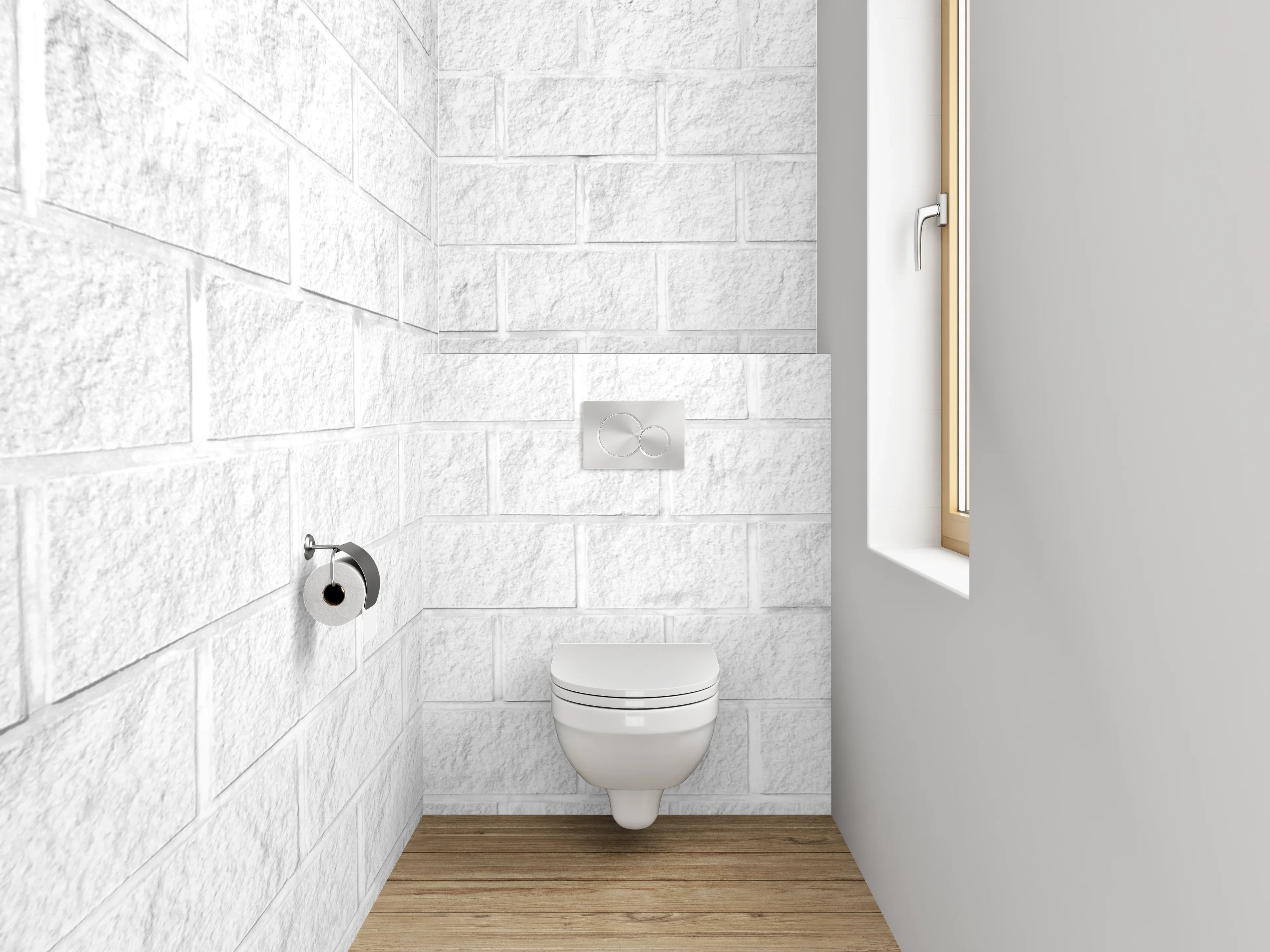 WC-Rückwand - Weiße Ziegelstein-Mauer Struktur