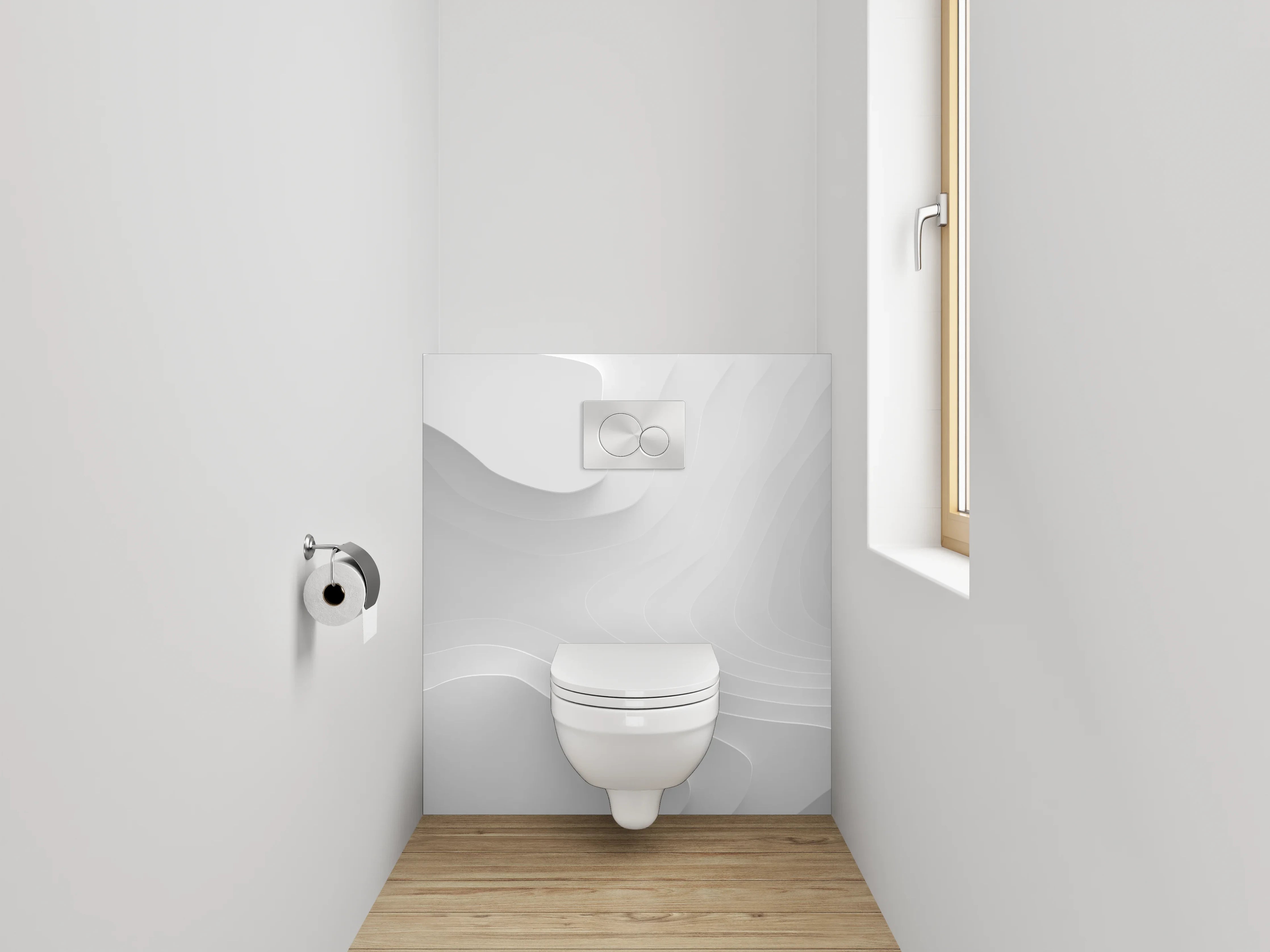 WC-Rückwand - Weiße abstrakte 3D-Struktur Wandbild