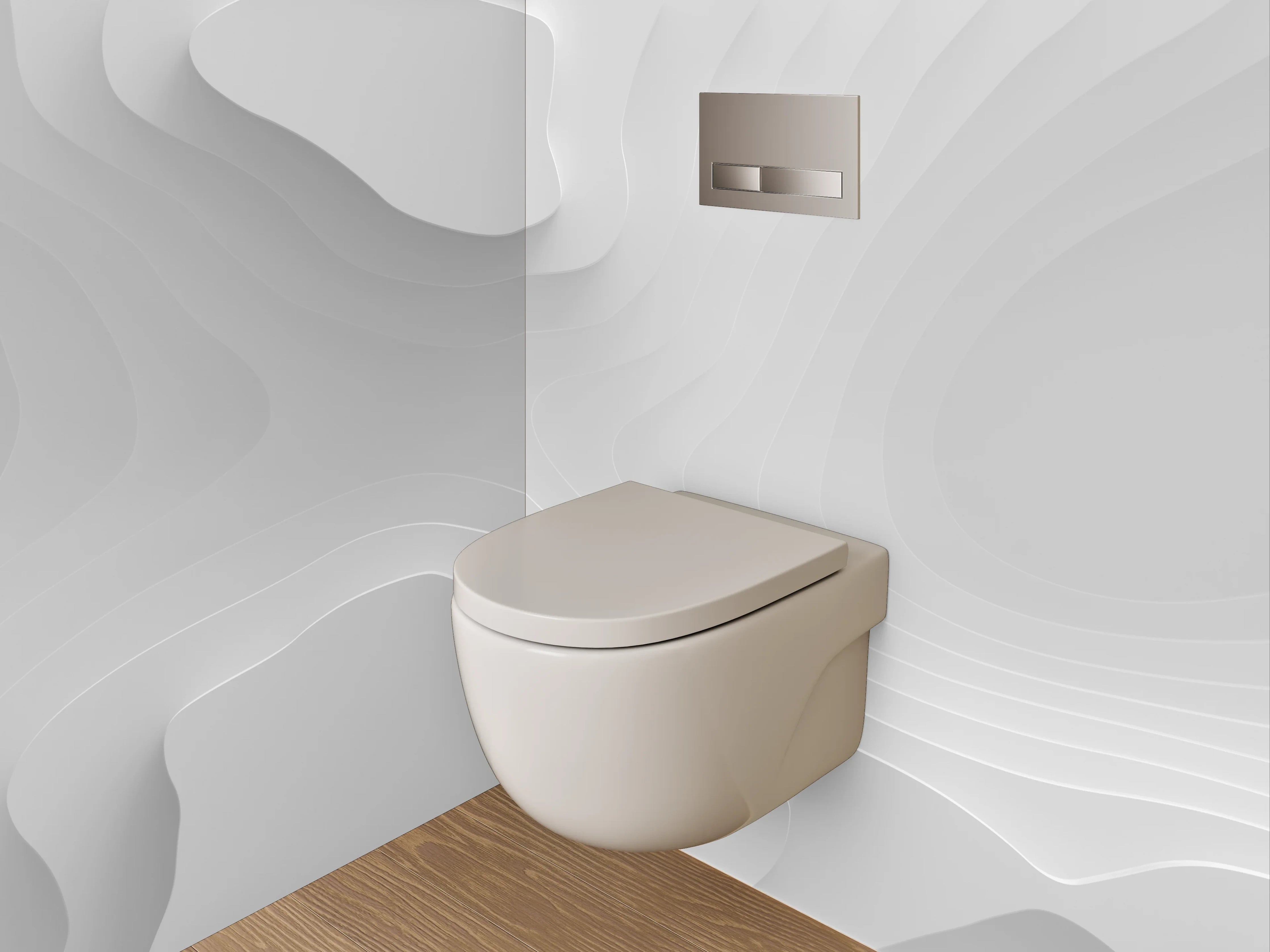 WC-Rückwand - Weiße abstrakte 3D-Struktur Wandbild