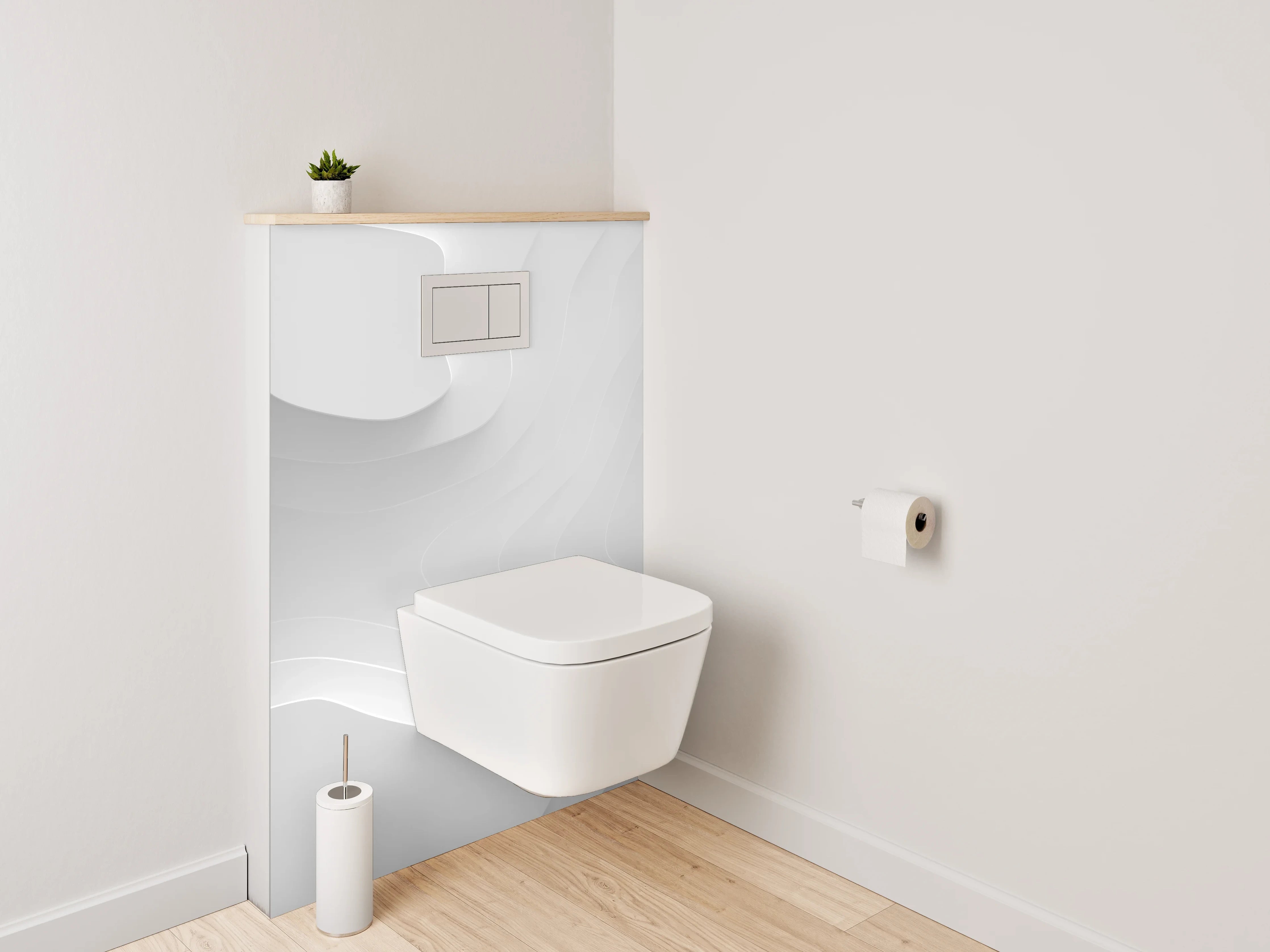 WC-Rückwand - Weiße abstrakte 3D-Struktur Wandbild