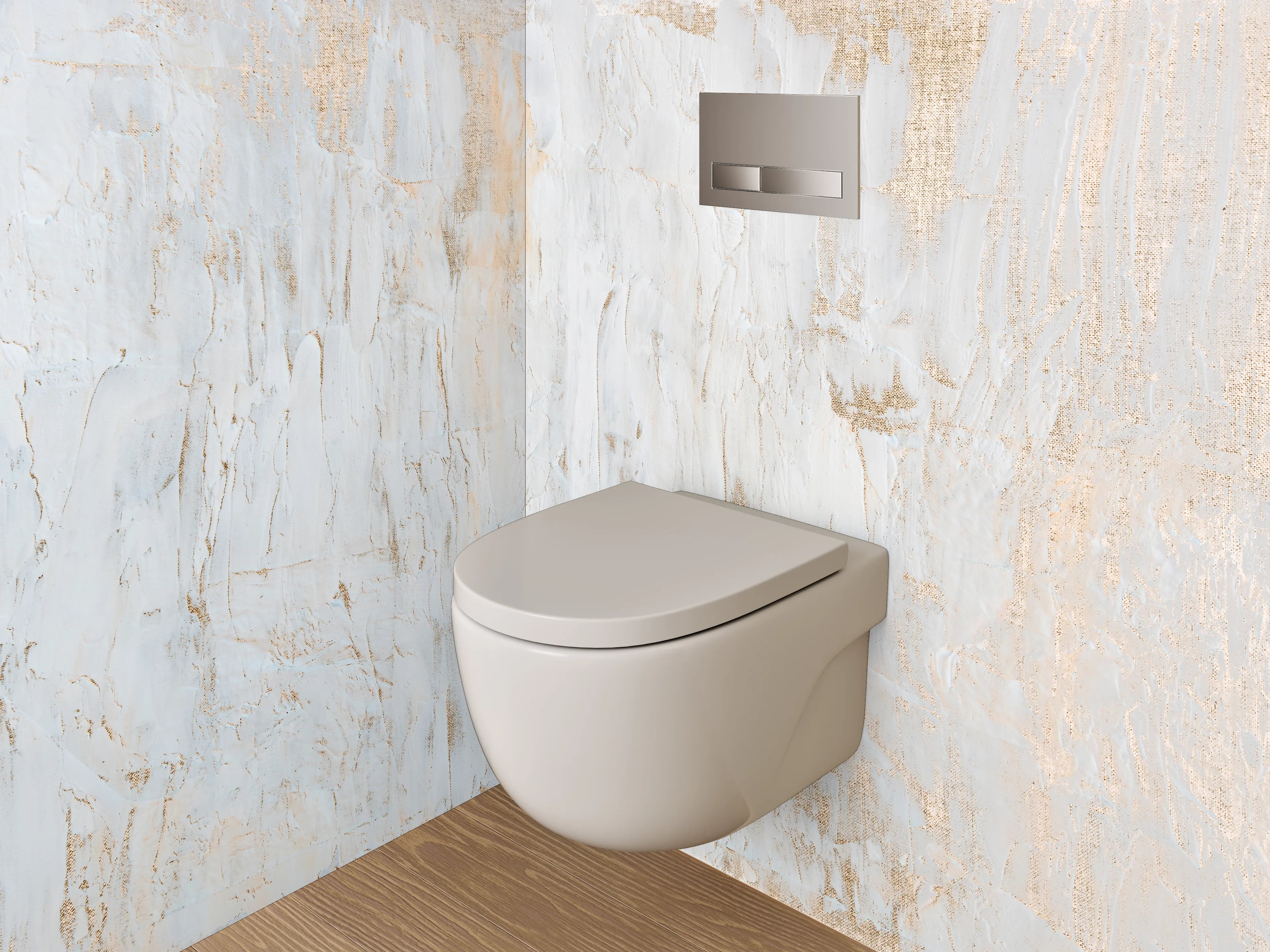 WC-Rückwand - Weiße abstrakte Struktur Wandbild