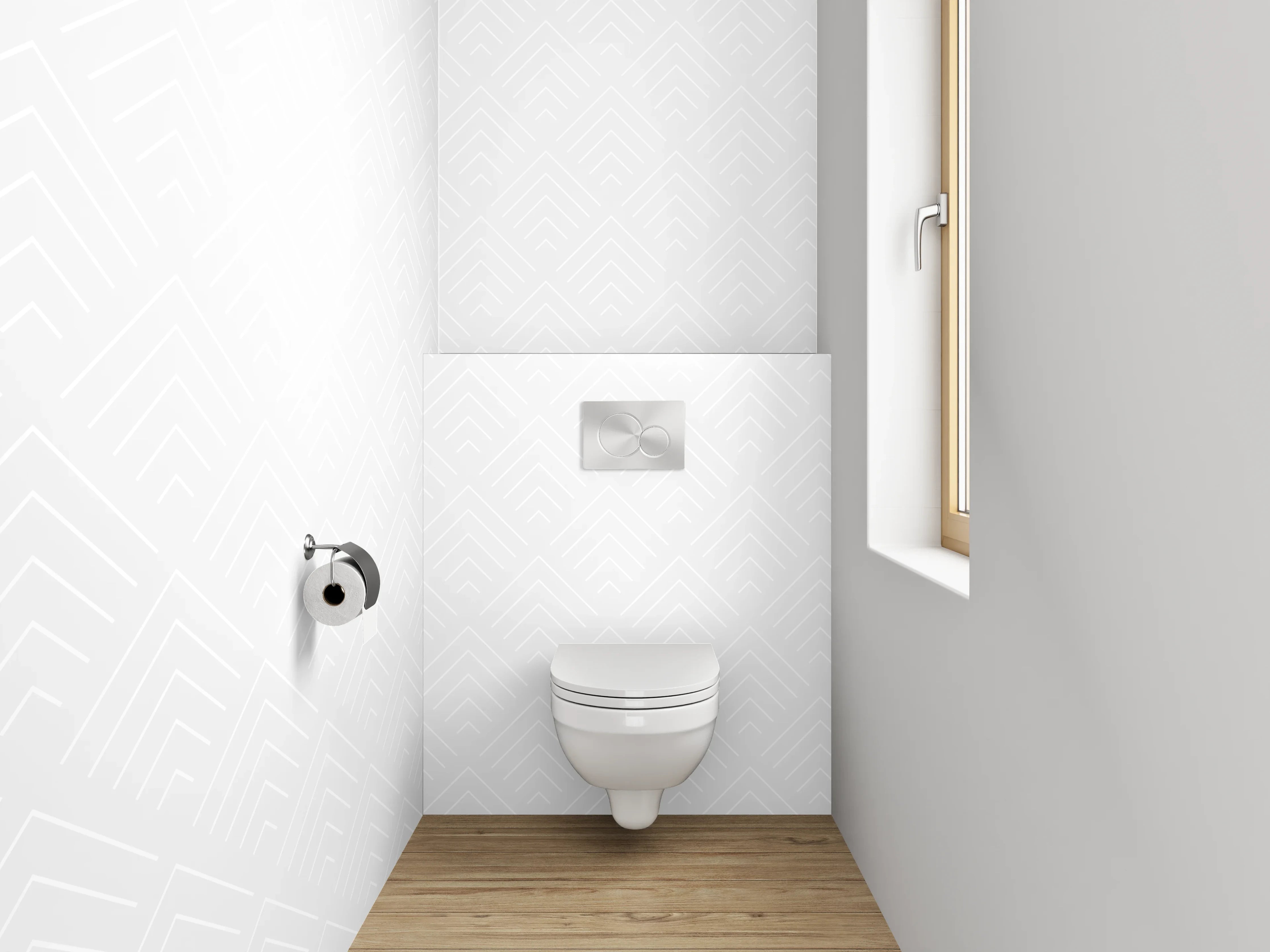 WC-Rückwand - Weiße dezente Musterstruktur Tapete