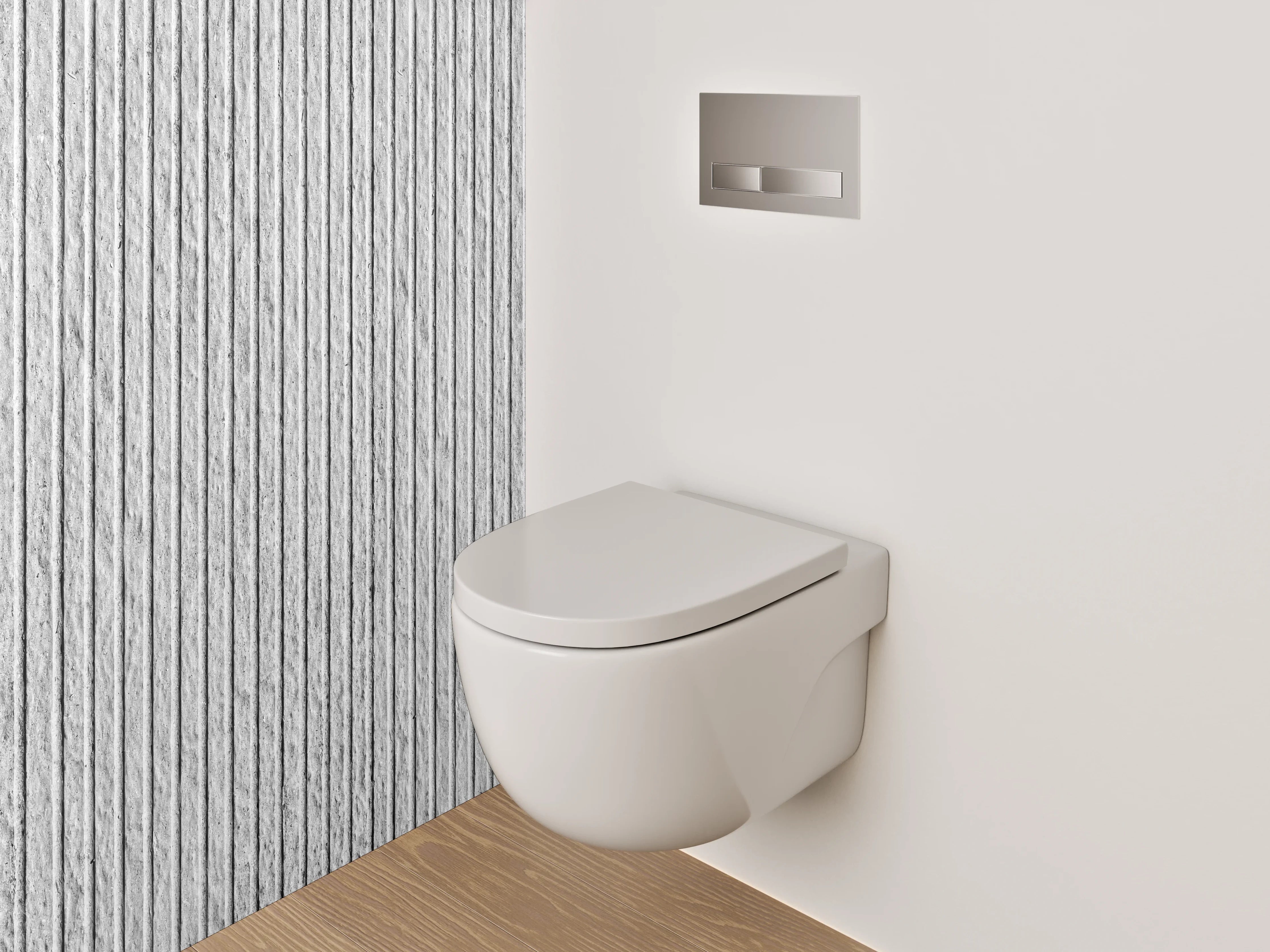 WC-Rückwand - Weiße feine Linienstruktur modern
