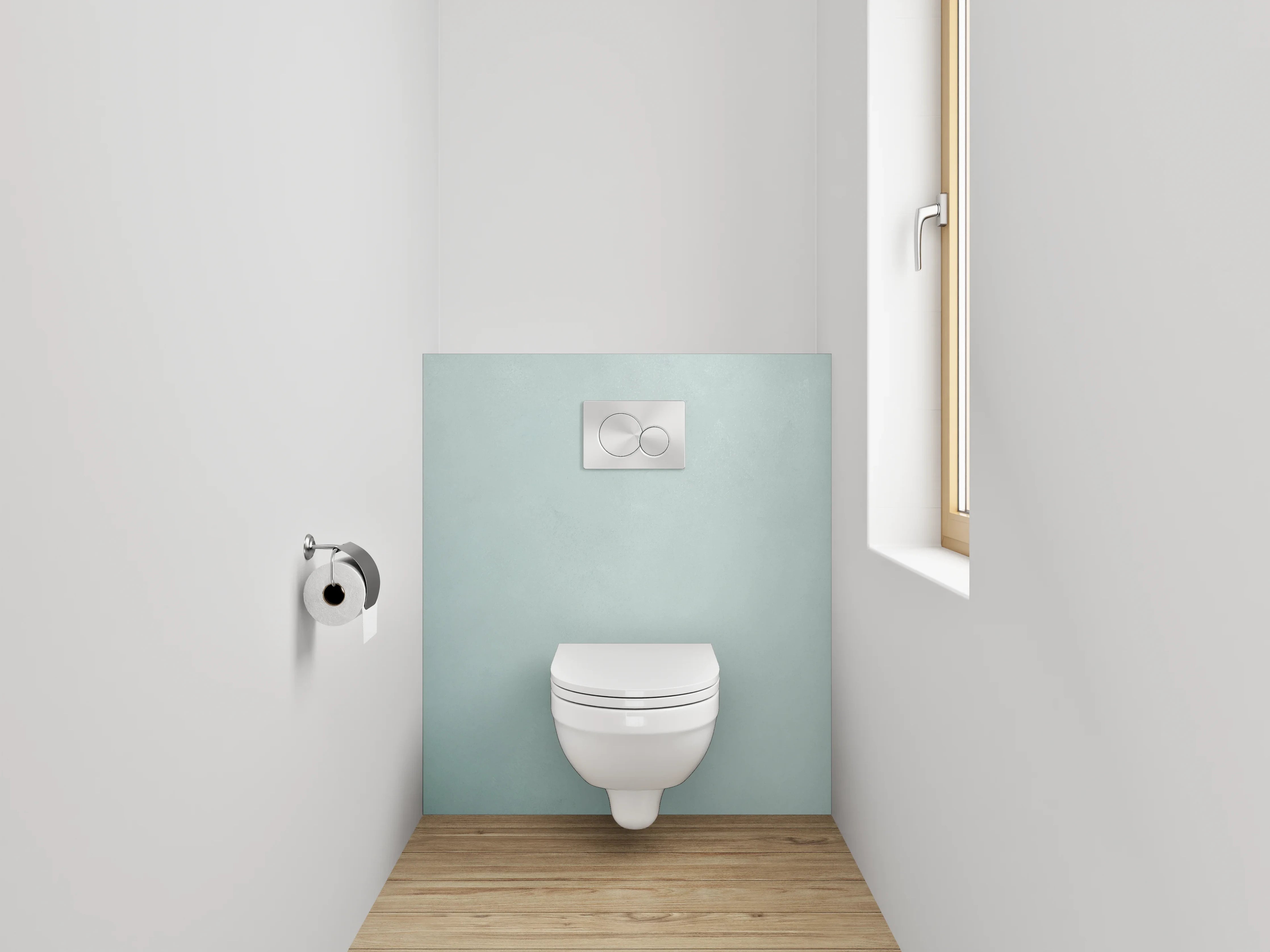 WC-Rückwand - Weiße minimalistische Marmoroptik