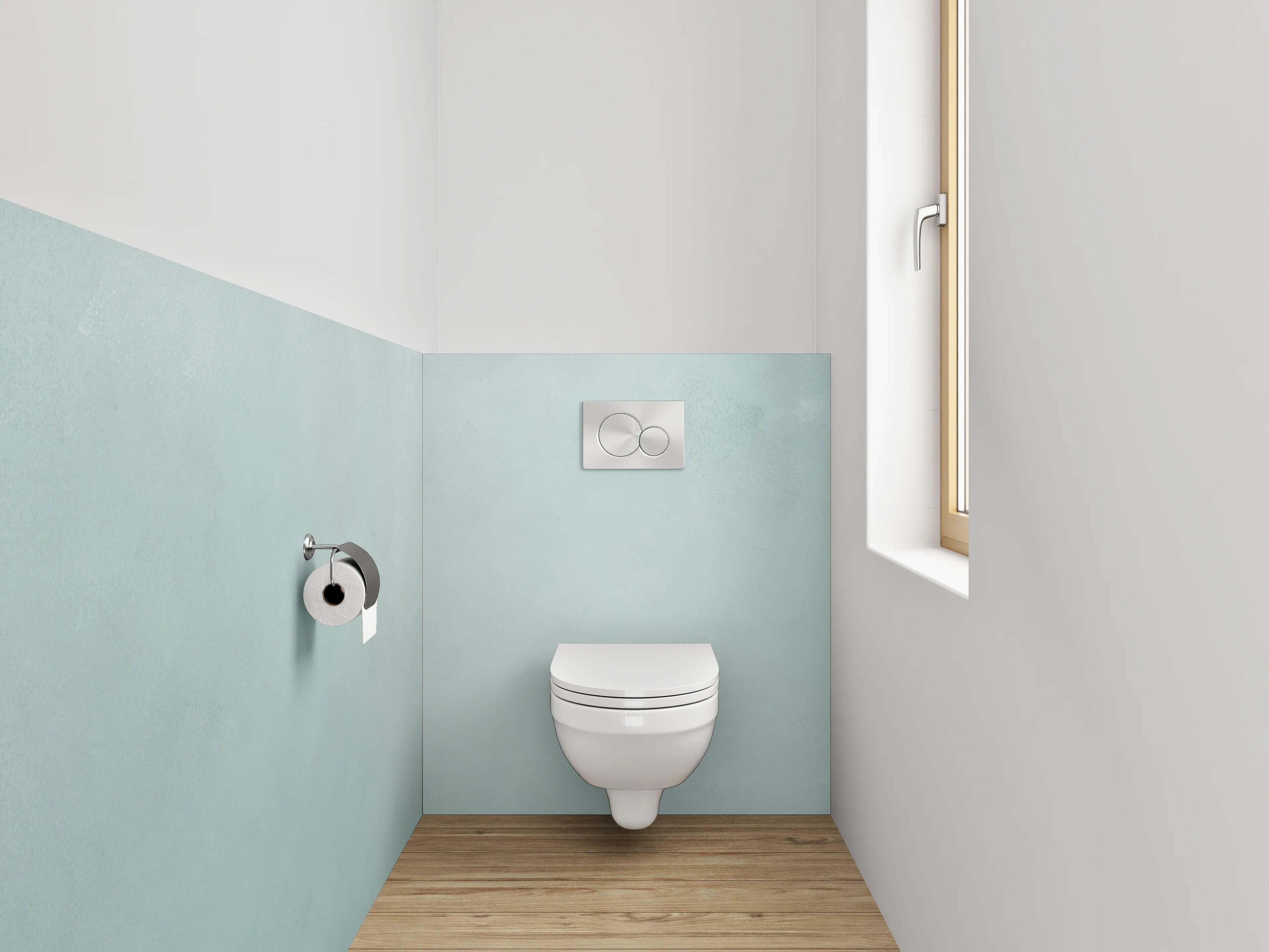 WC-Rückwand - Weiße minimalistische Marmoroptik