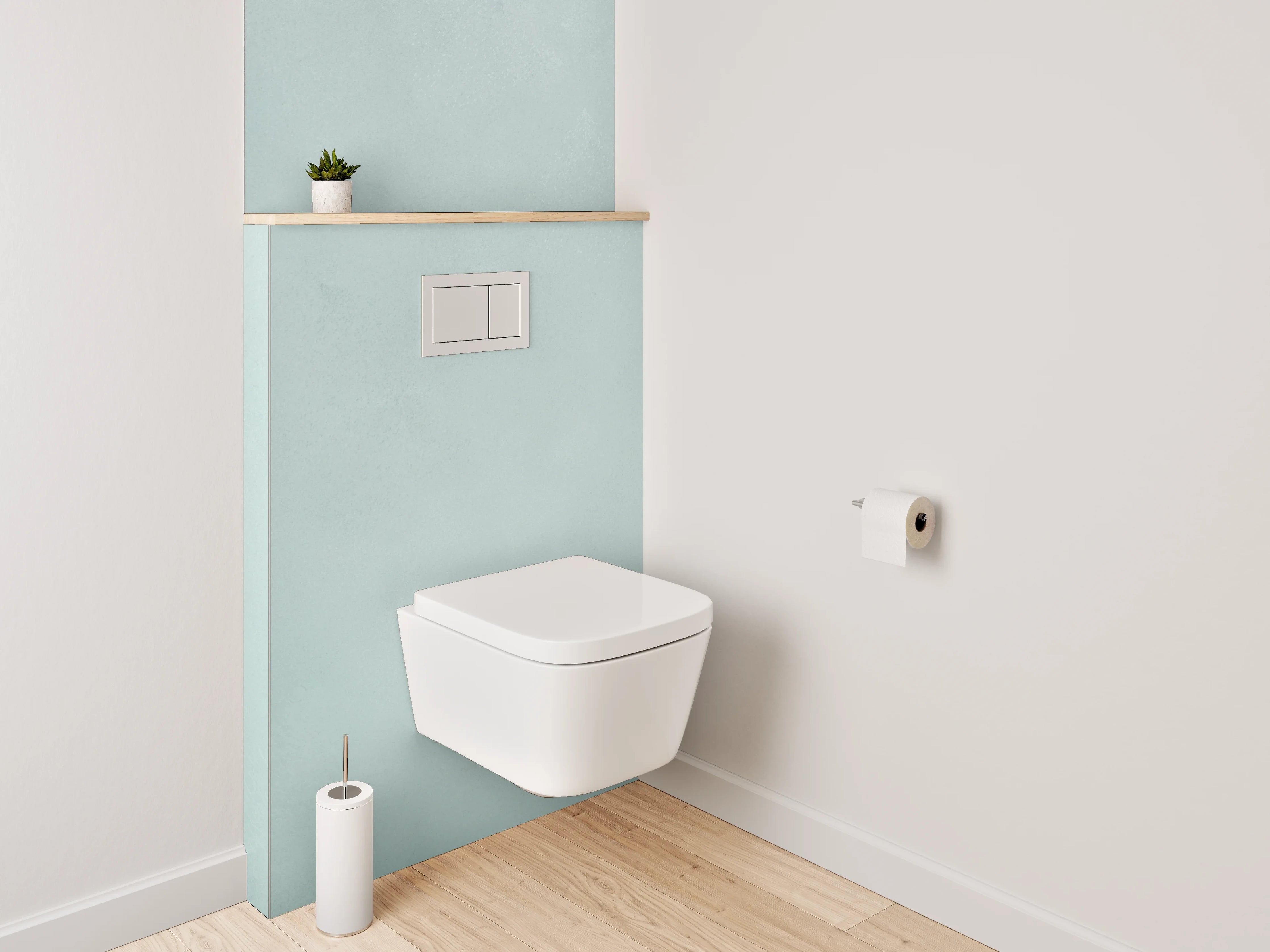 WC-Rückwand - Weiße minimalistische Marmoroptik