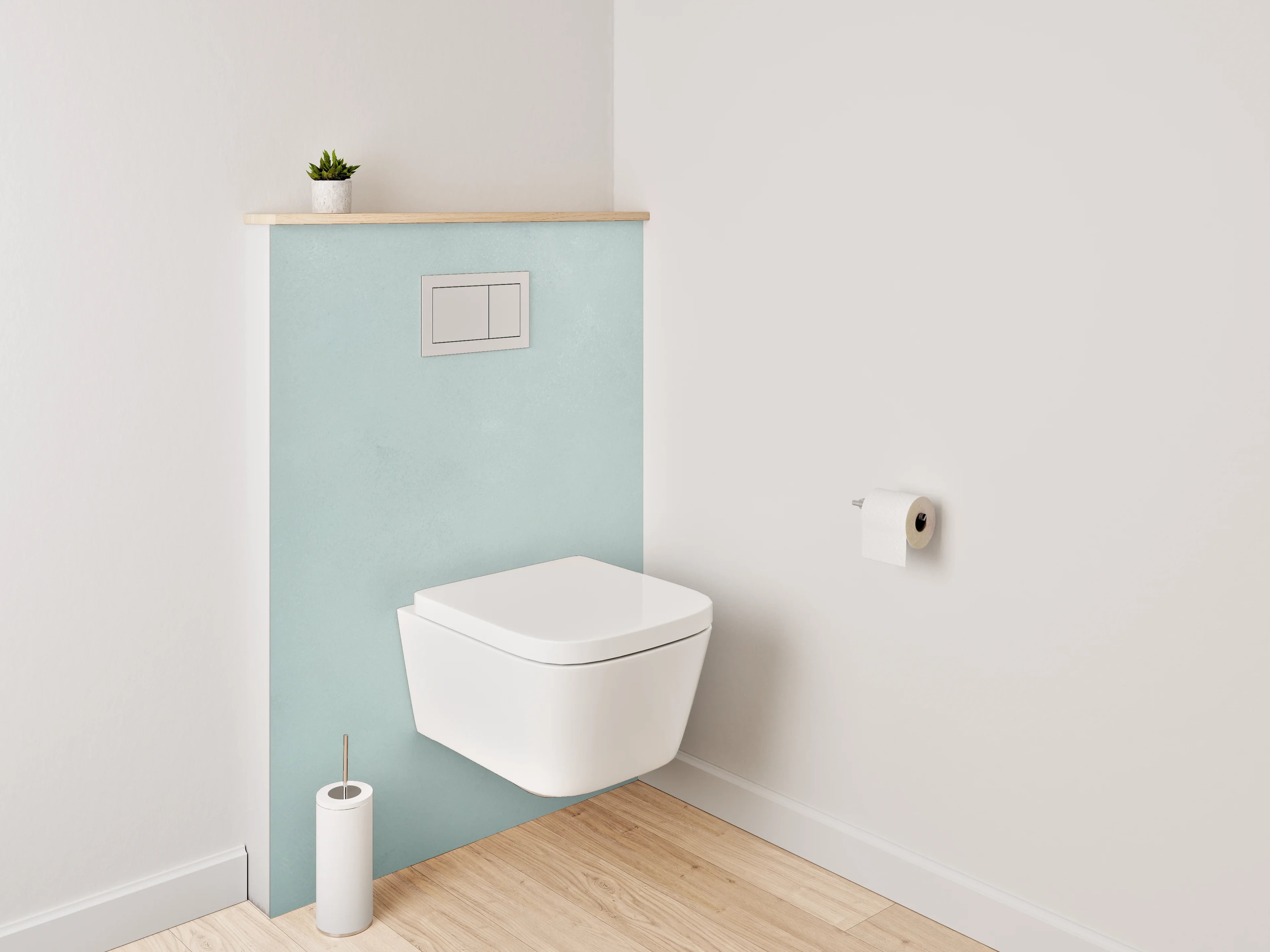 WC-Rückwand - Weiße minimalistische Marmoroptik