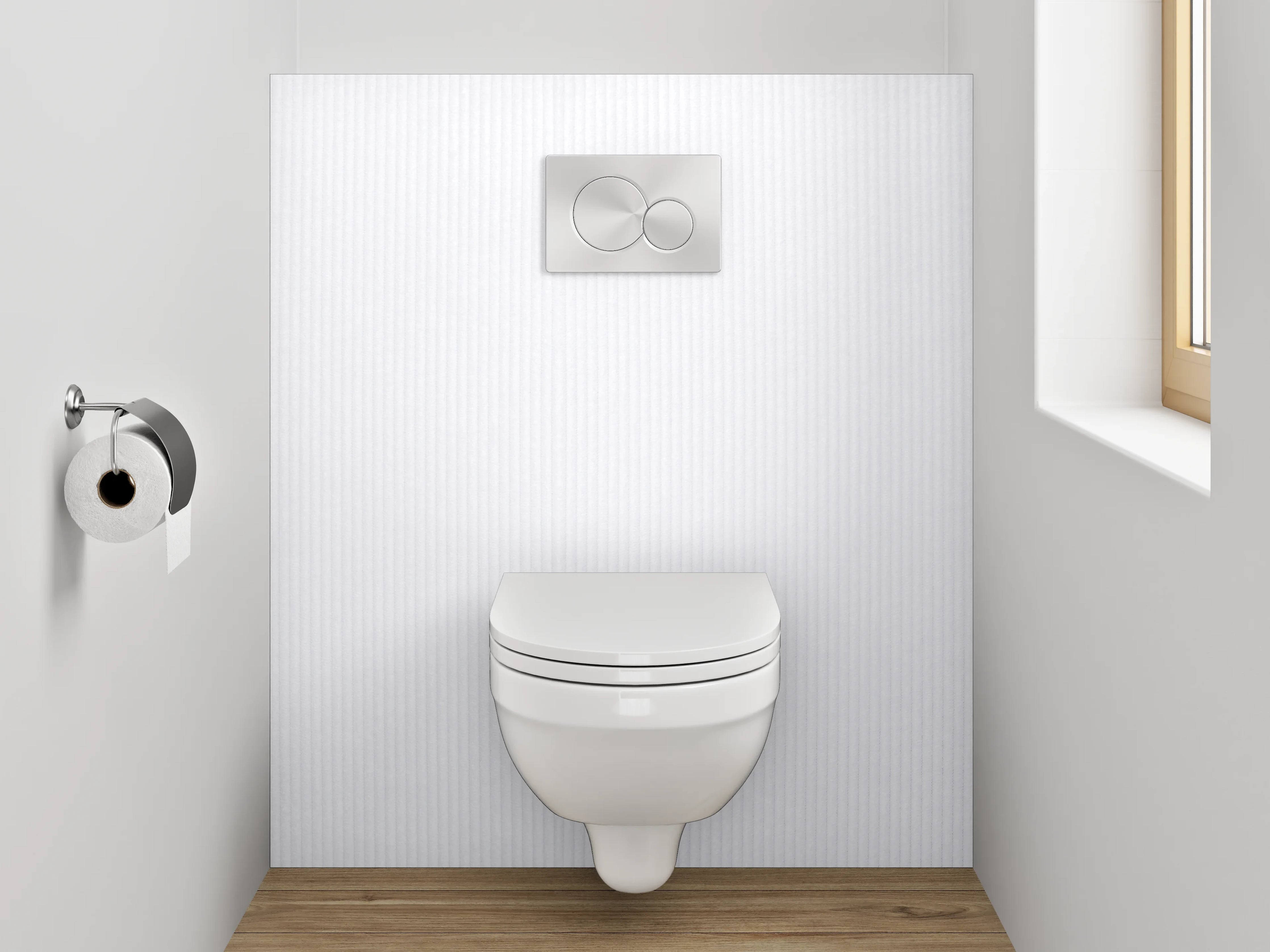 WC-Rückwand - Weiße minimalistische Struktur Oberfläche