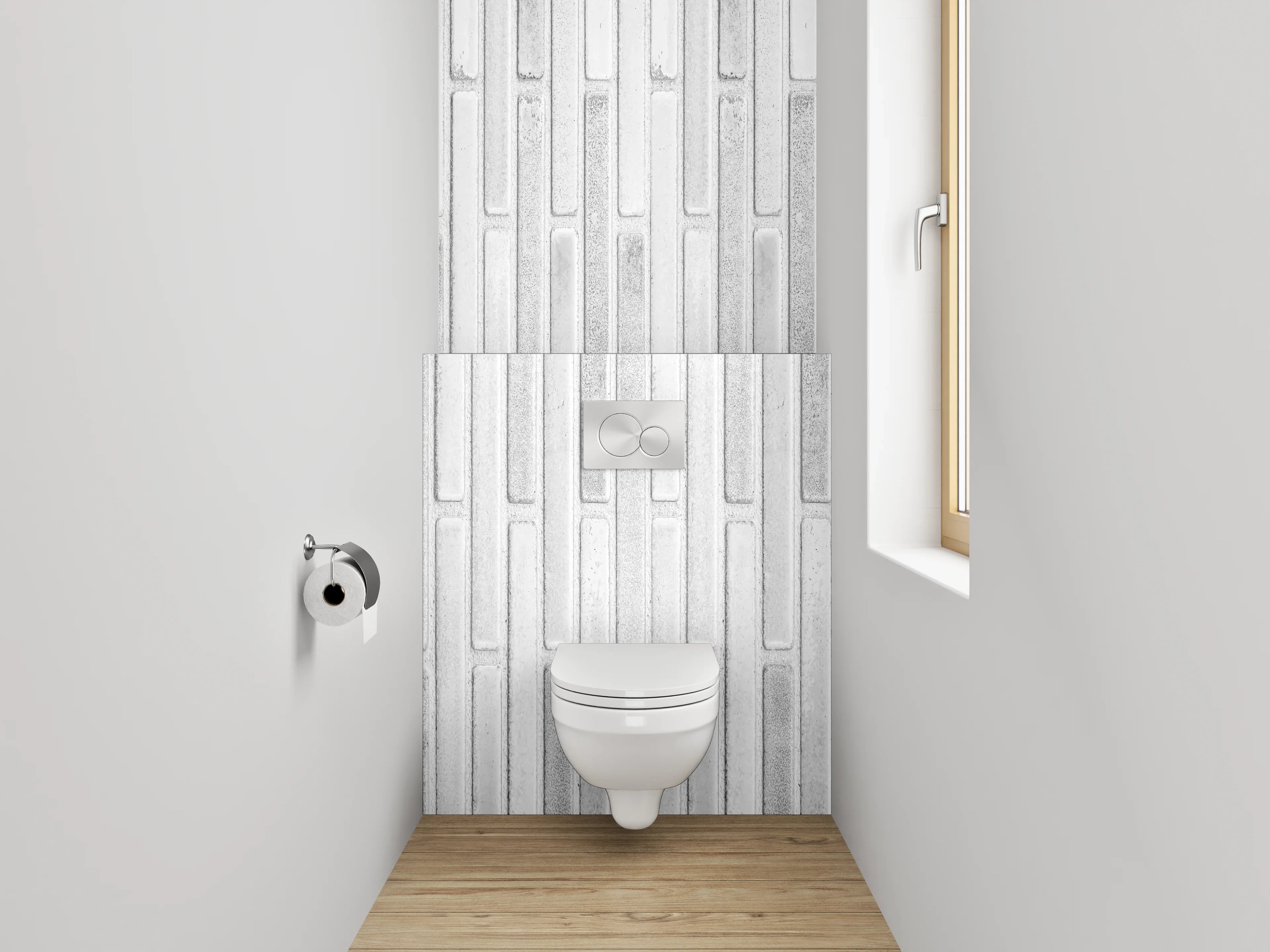 WC-Rückwand - Weiße moderne Streifenoptik
