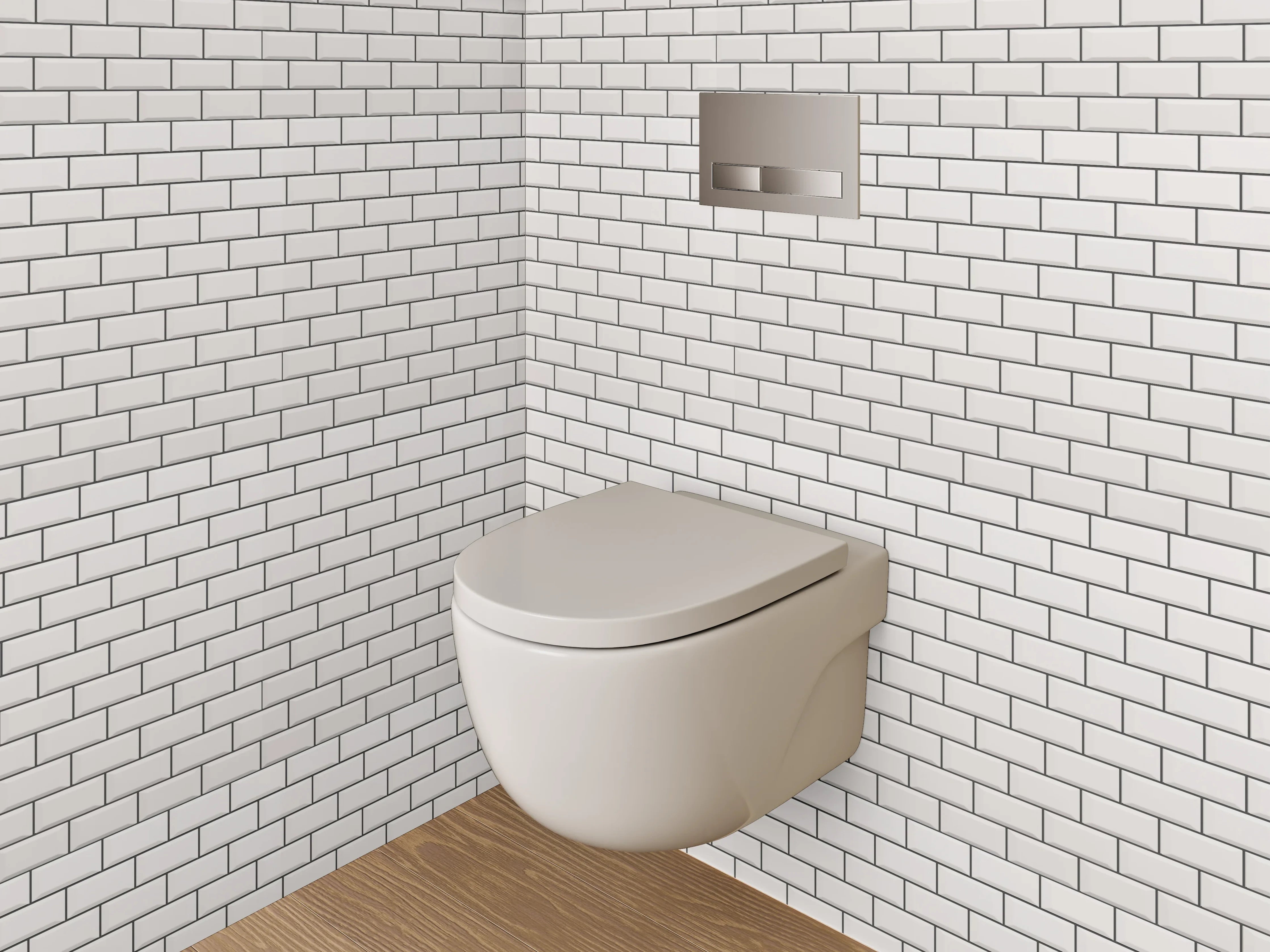 WC-Rückwand - Weiße schlichte Fliesenstruktur Wanddekor