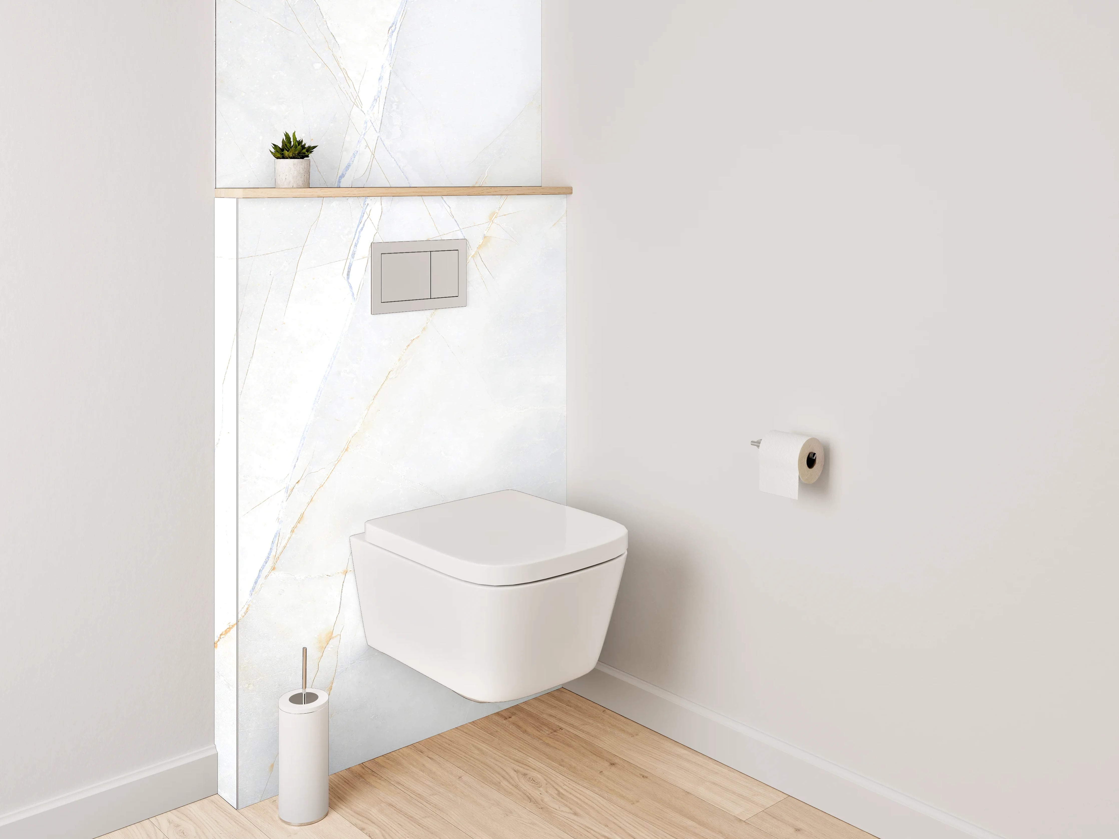 WC-Rückwand - Weißer Marmor mit dezenter Maserung