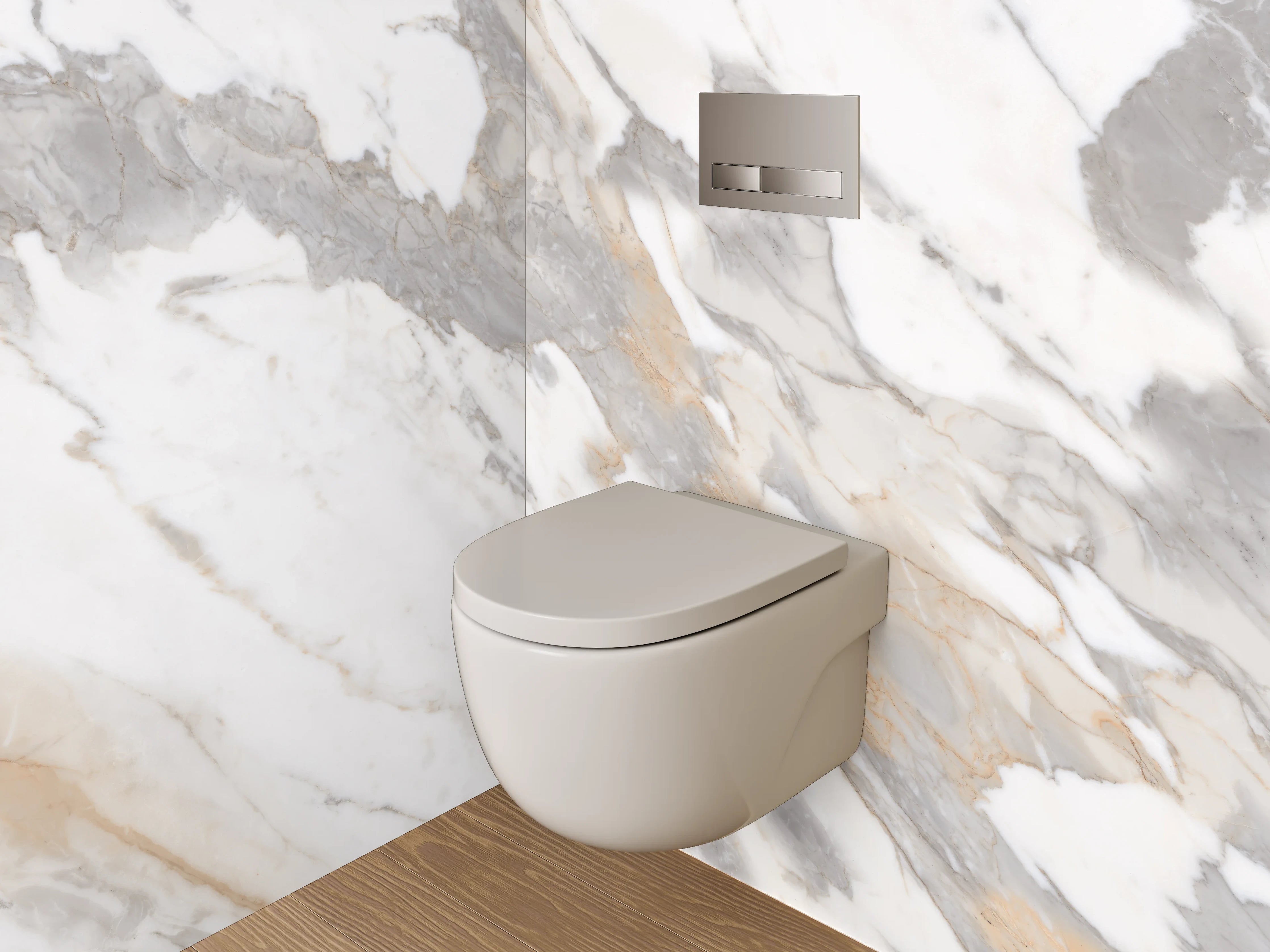 WC-Rückwand - Weißer Marmor mit grauen Adern