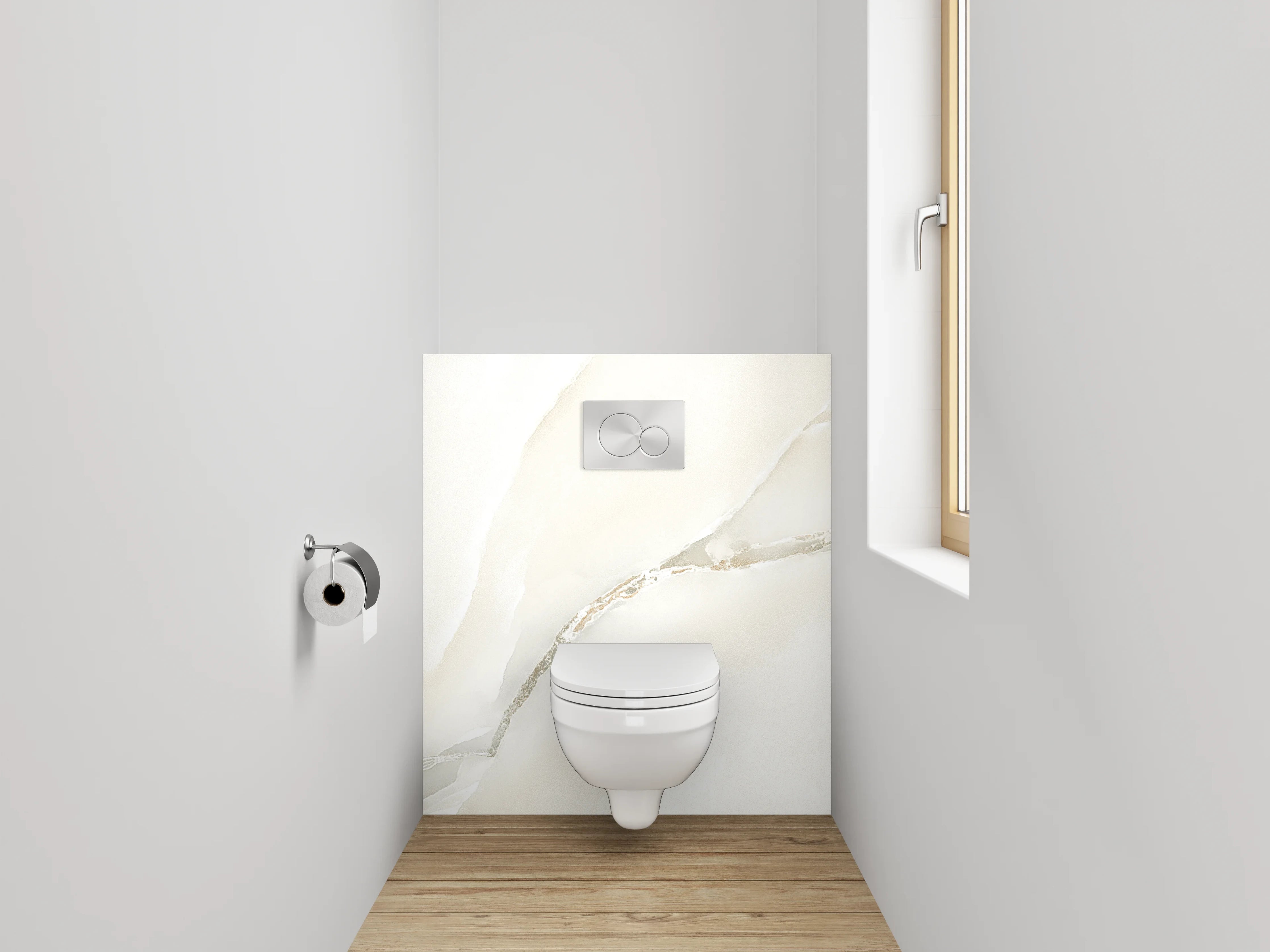 WC-Rückwand - Weißer Marmor mit zarten Adern