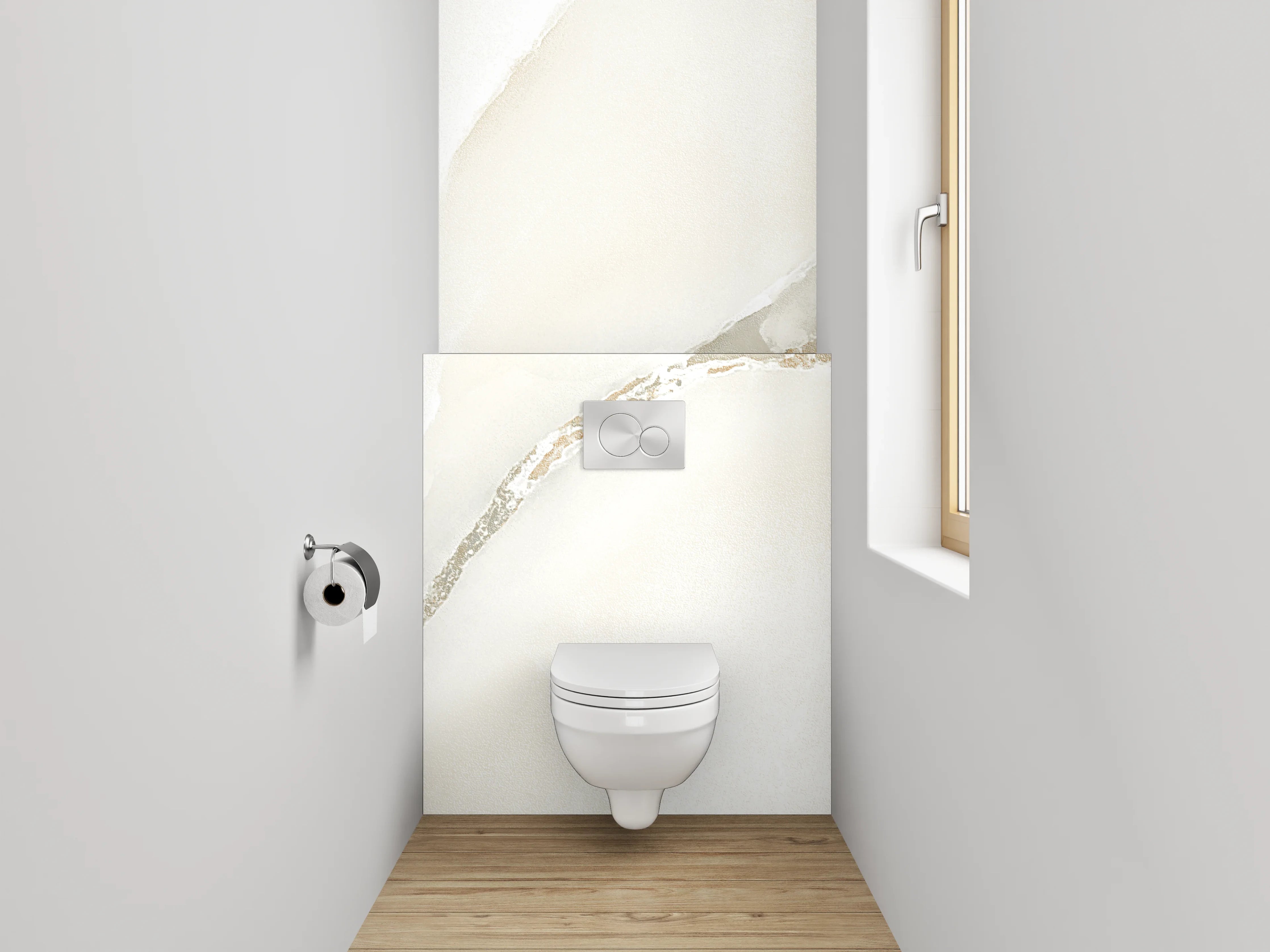 WC-Rückwand - Weißer Marmor mit zarten Adern