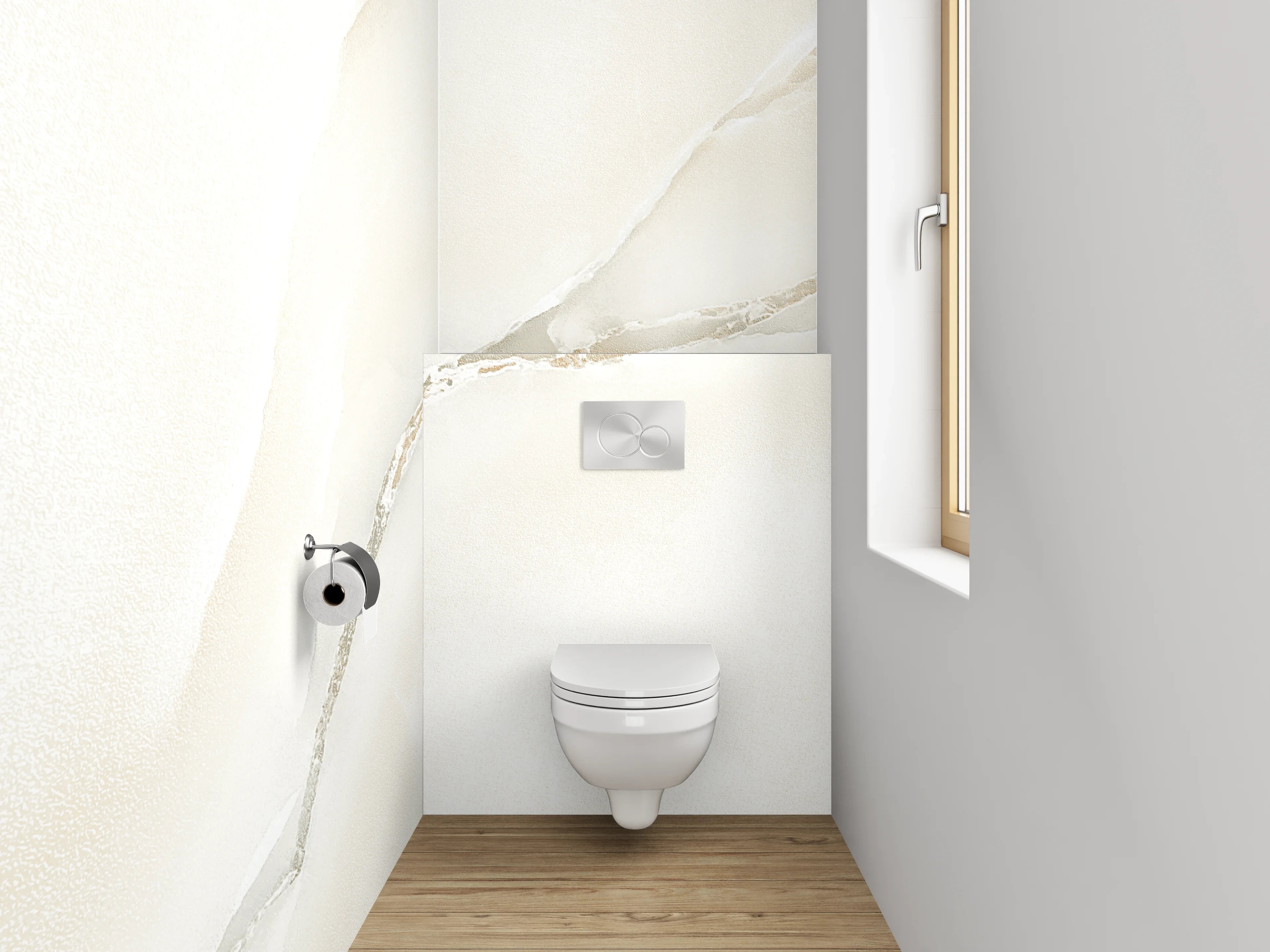 WC-Rückwand - Weißer Marmor mit zarten Adern