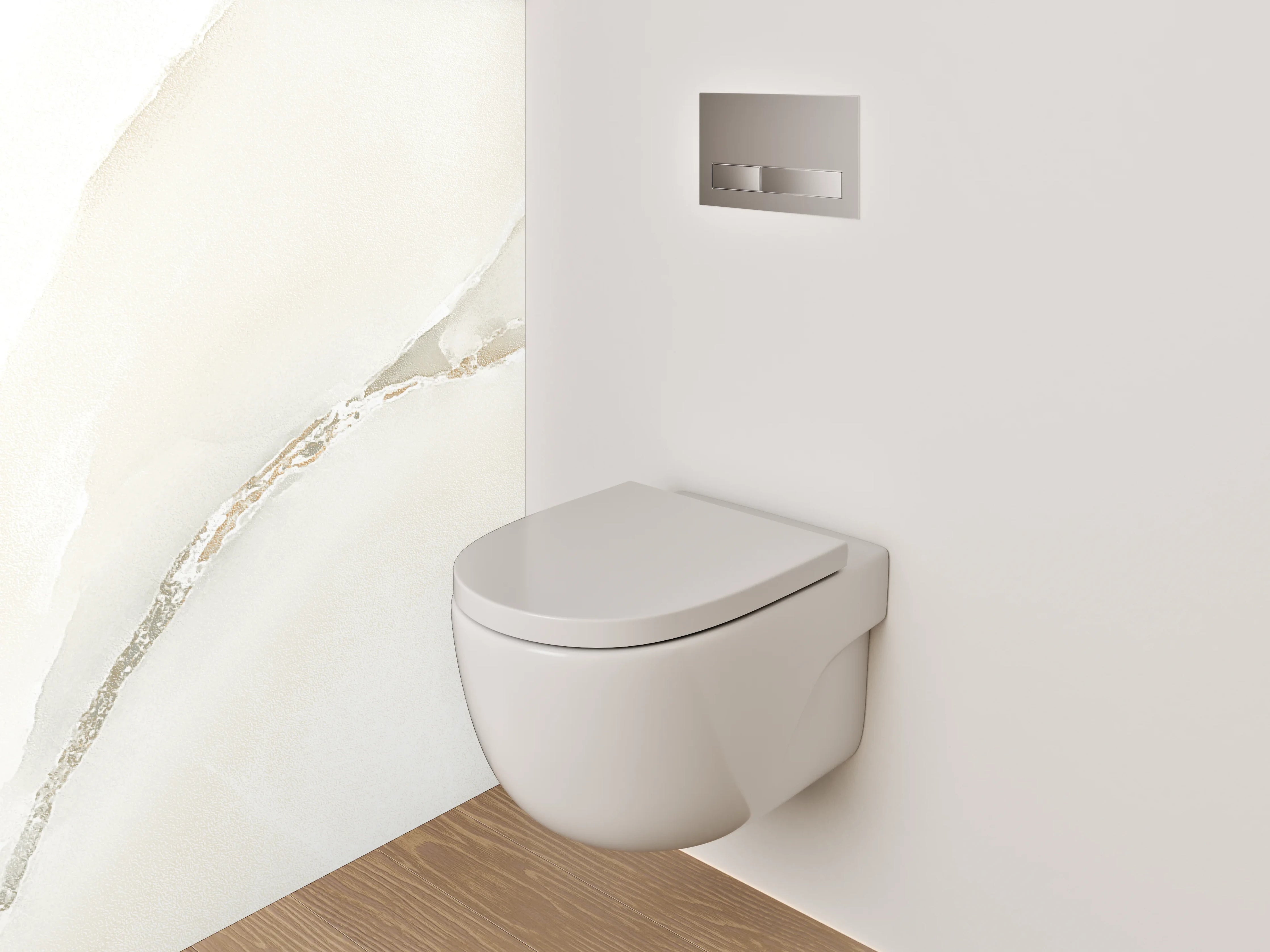 WC-Rückwand - Weißer Marmor mit zarten Adern