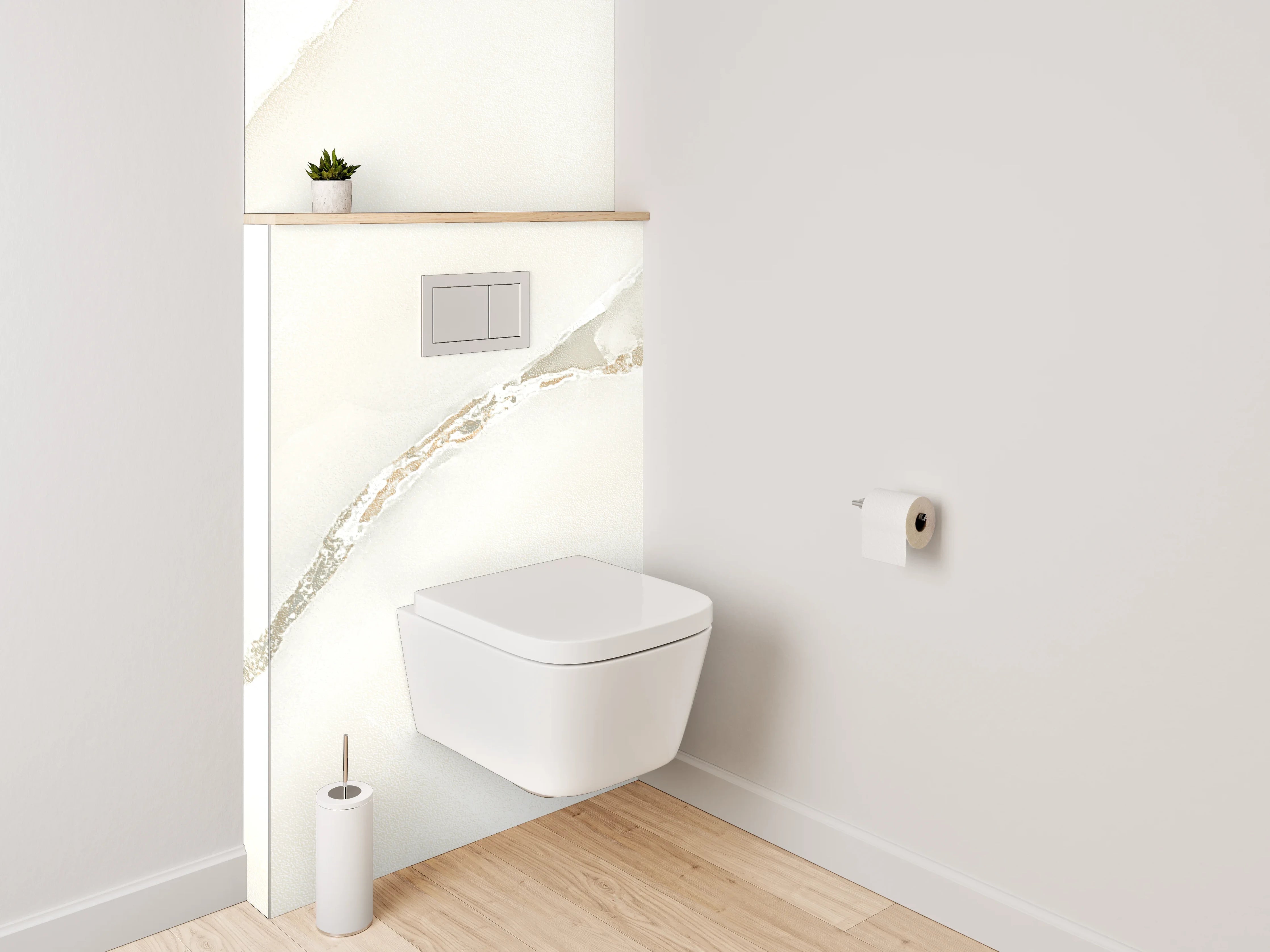 WC-Rückwand - Weißer Marmor mit zarten Adern