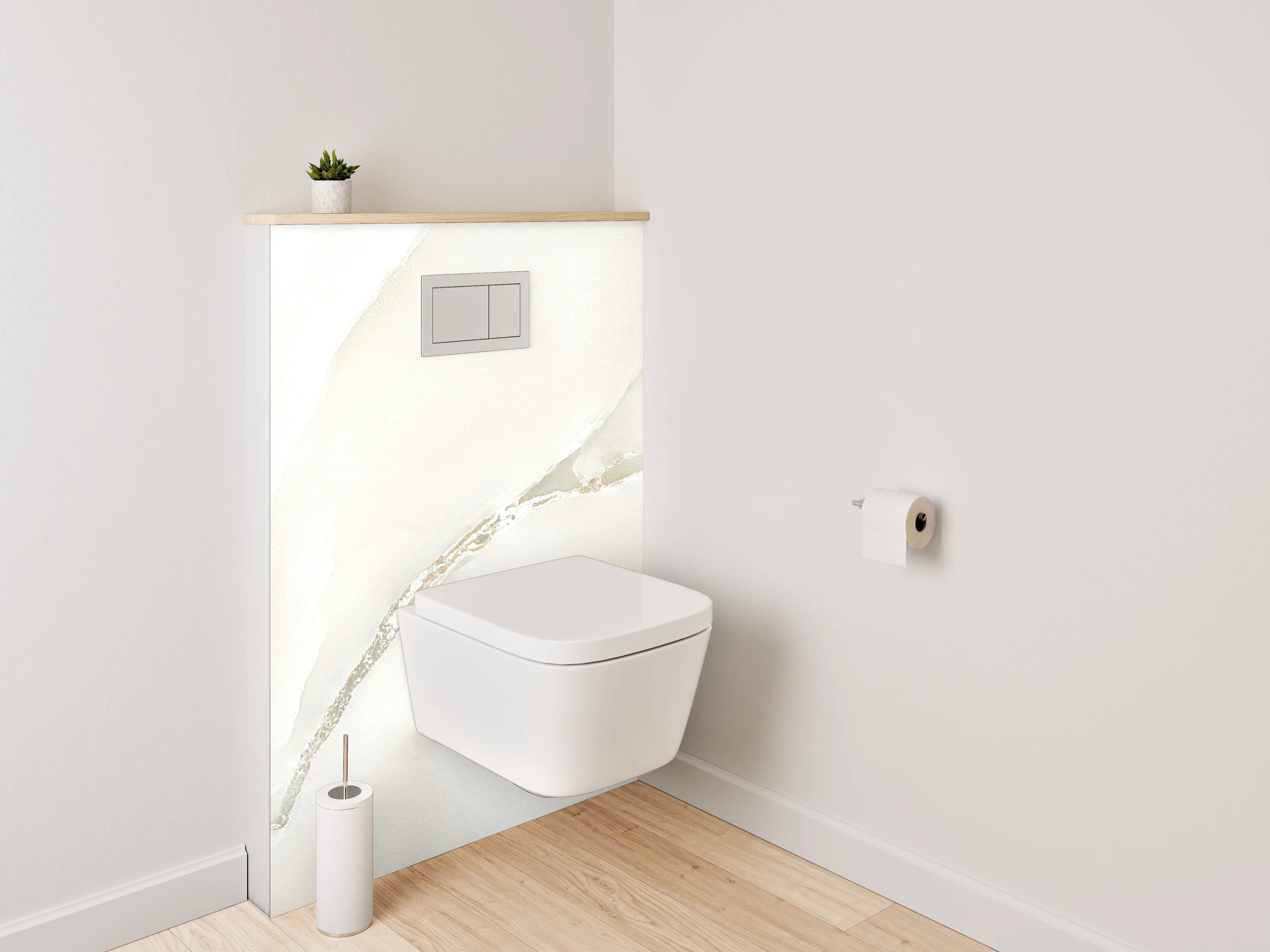 WC-Rückwand - Weißer Marmor mit zarten Adern