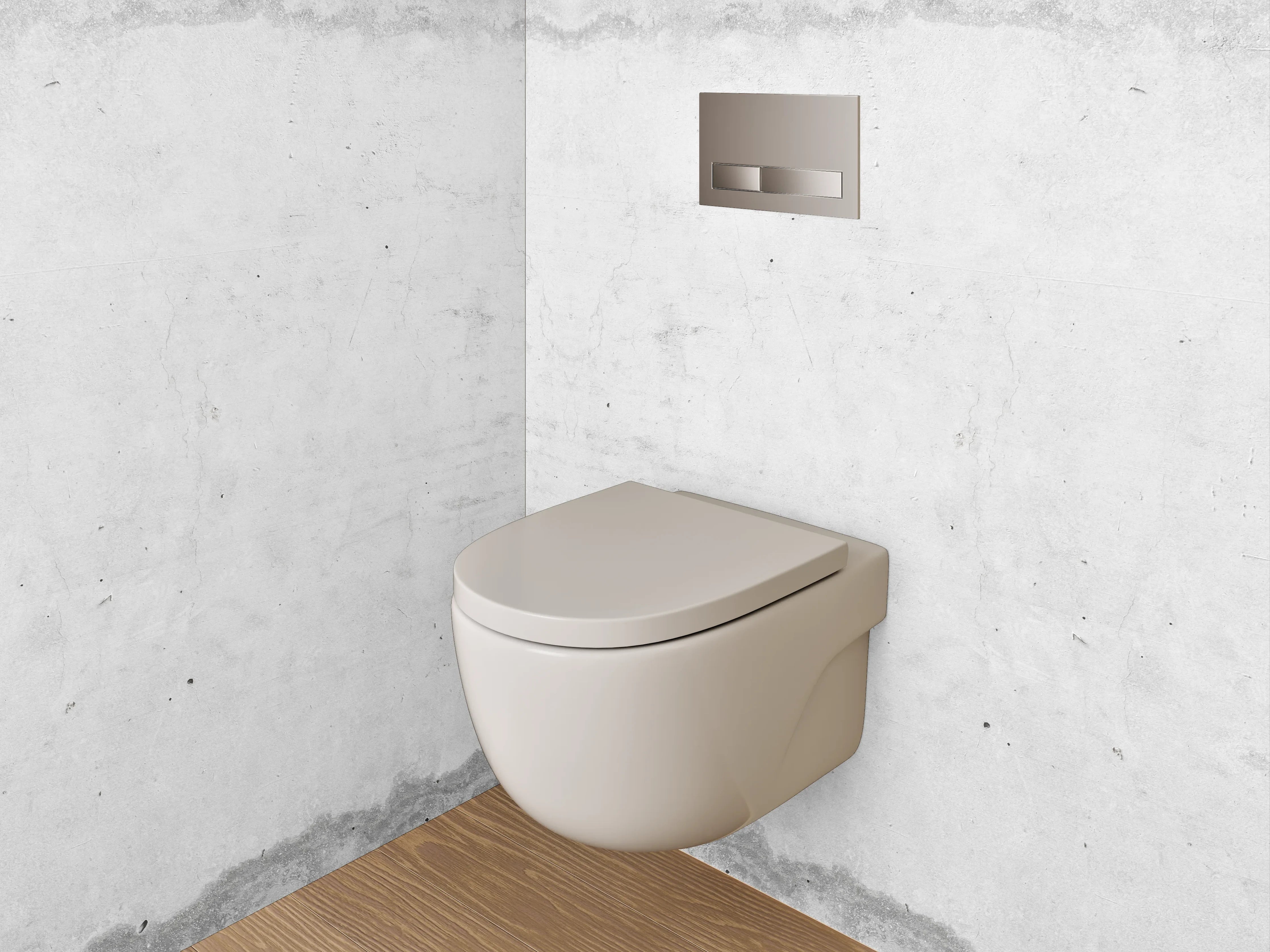 WC-Rückwand - Weißgraue Beton-Design Wandverkleidung