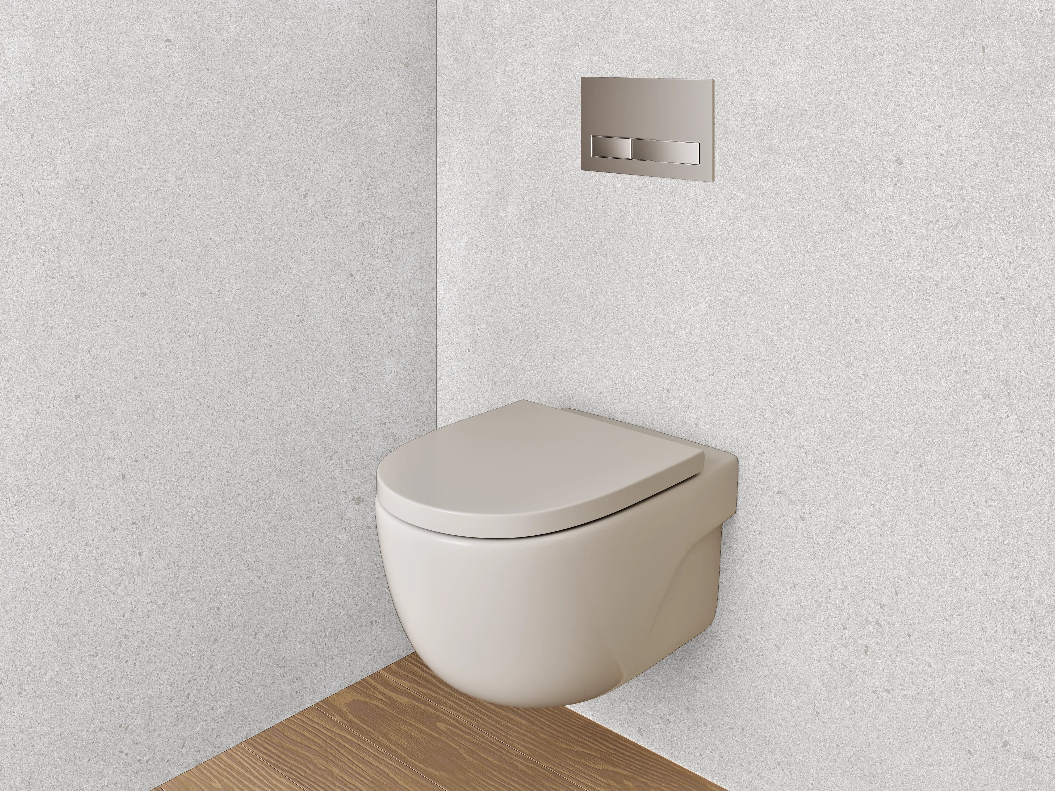 WC-Rückwand - Weißgraue Zement-Look Fliese