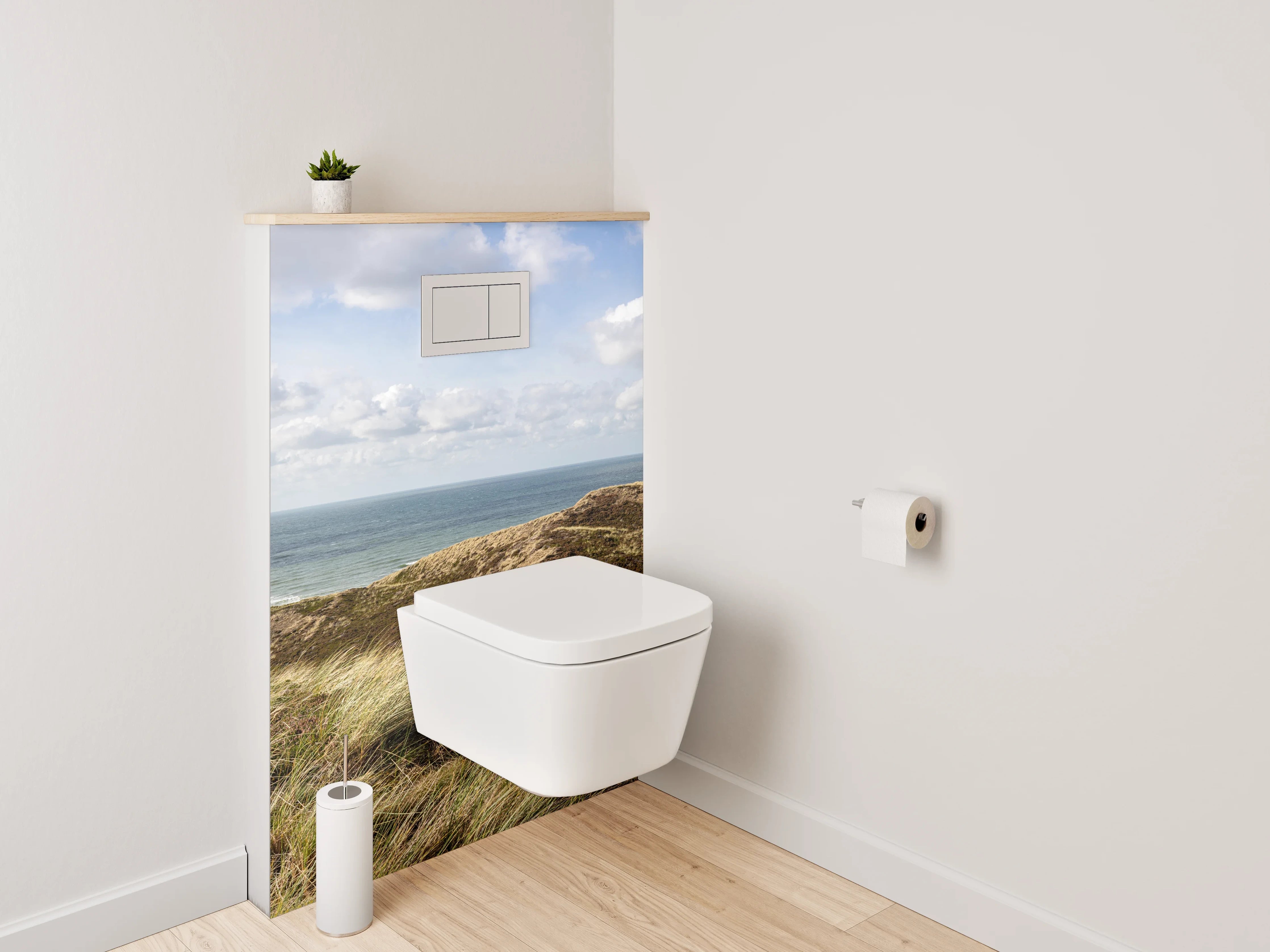WC-Rückwand - Weite Dünenlandschaft am Meer