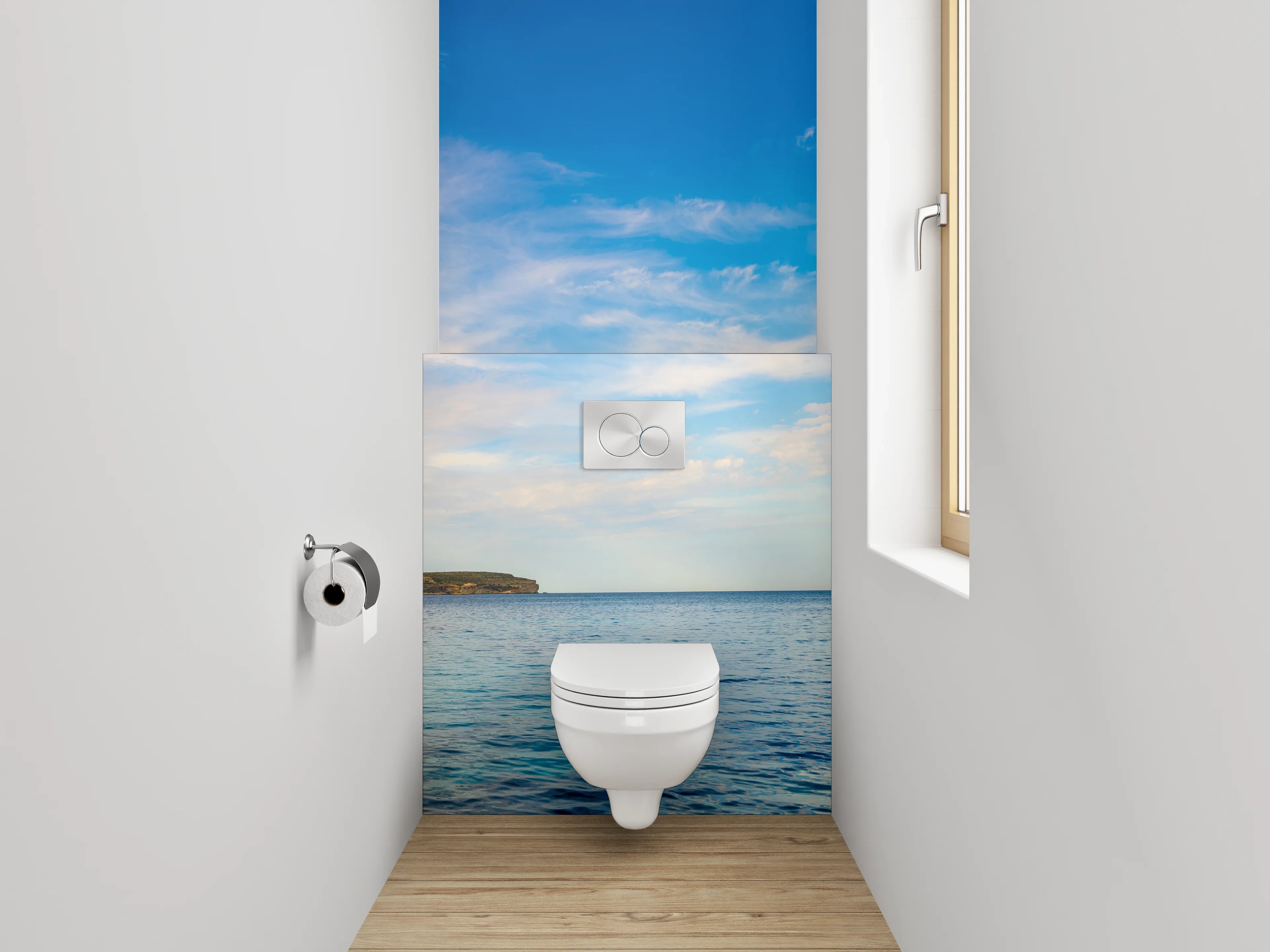 WC-Rückwand - Weites Meer mit blauem Himmel