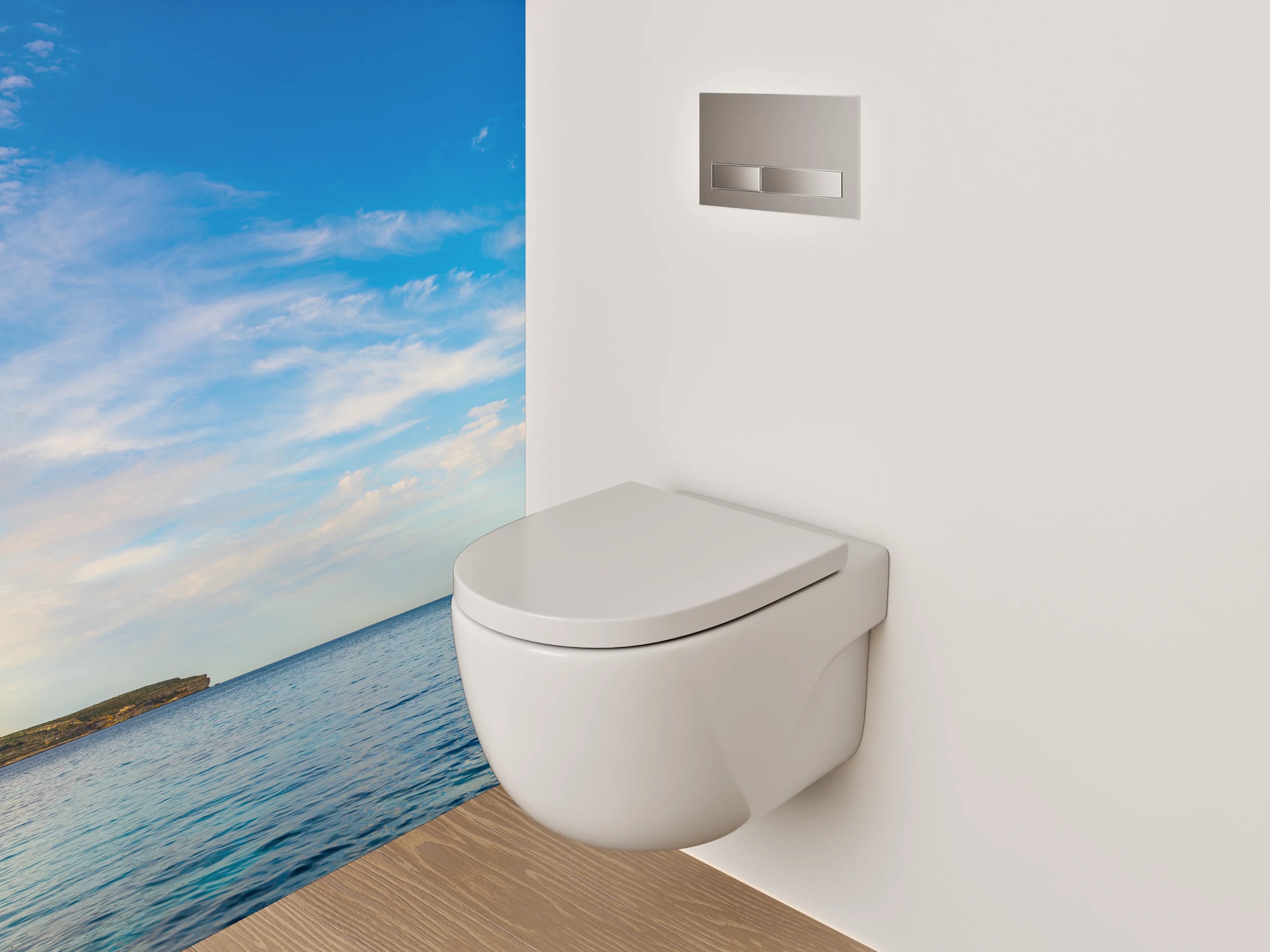 WC-Rückwand - Weites Meer mit blauem Himmel