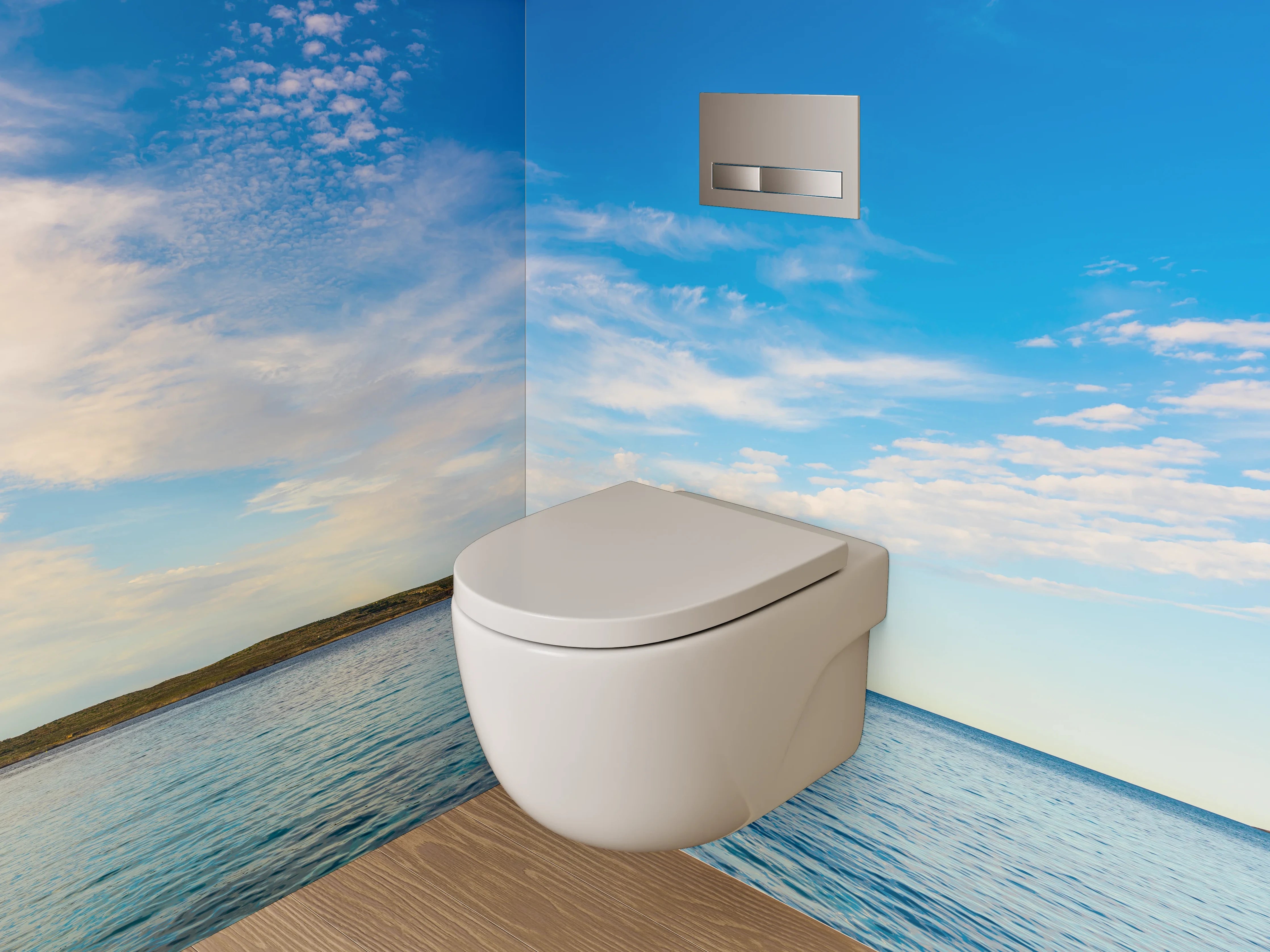 WC-Rückwand - Weites Meer mit blauem Himmel