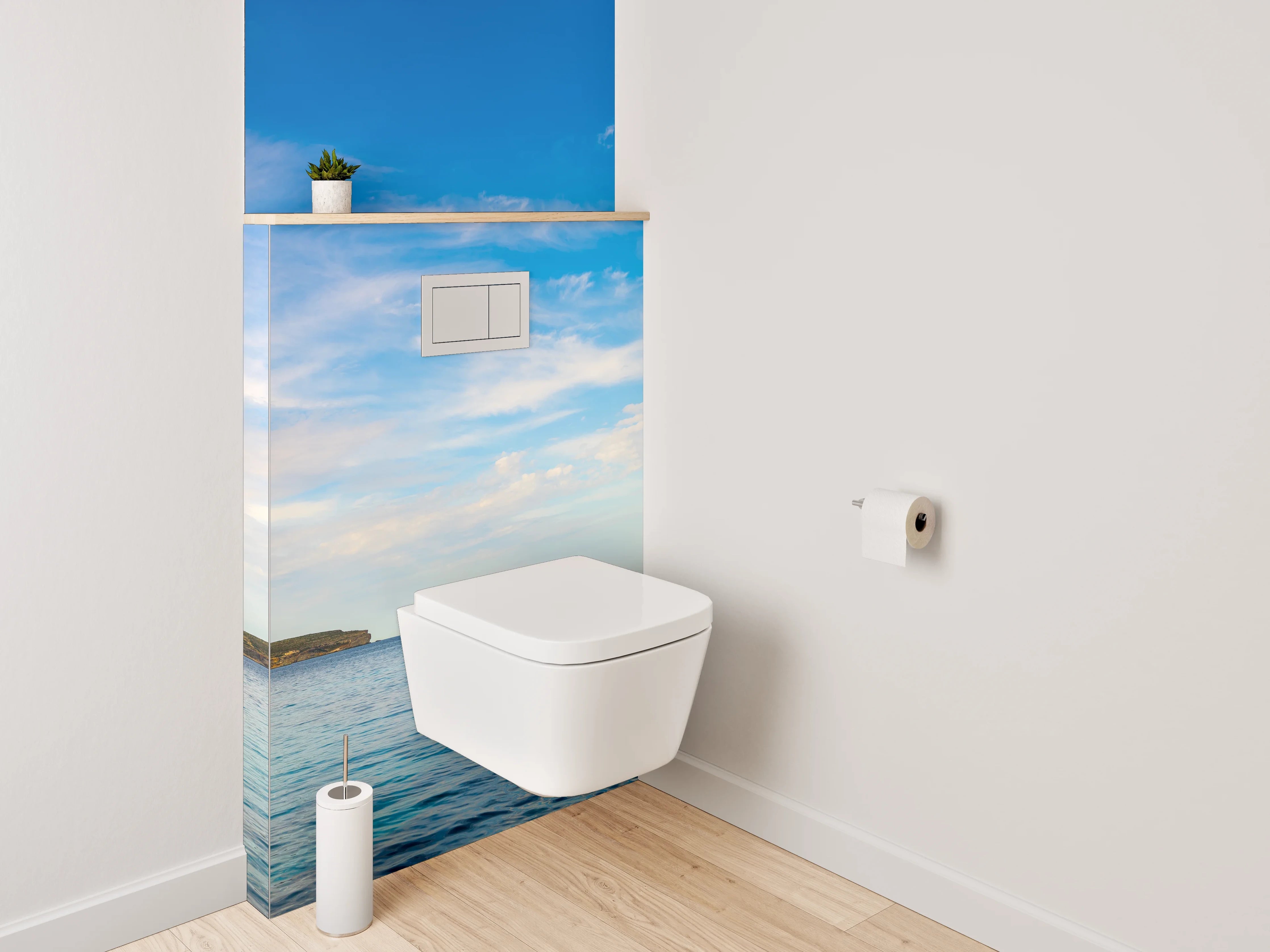 WC-Rückwand - Weites Meer mit blauem Himmel