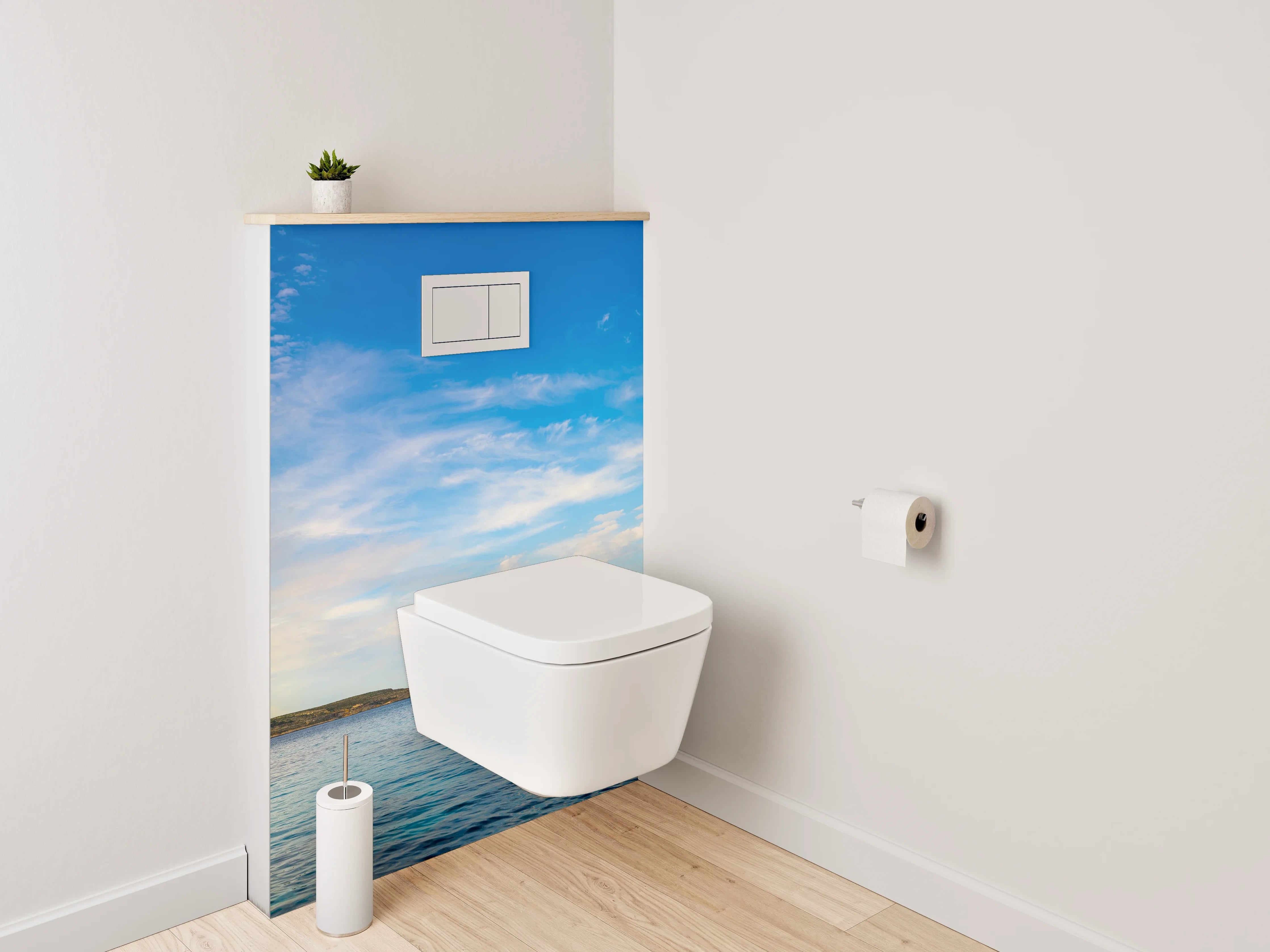 WC-Rückwand - Weites Meer mit blauem Himmel