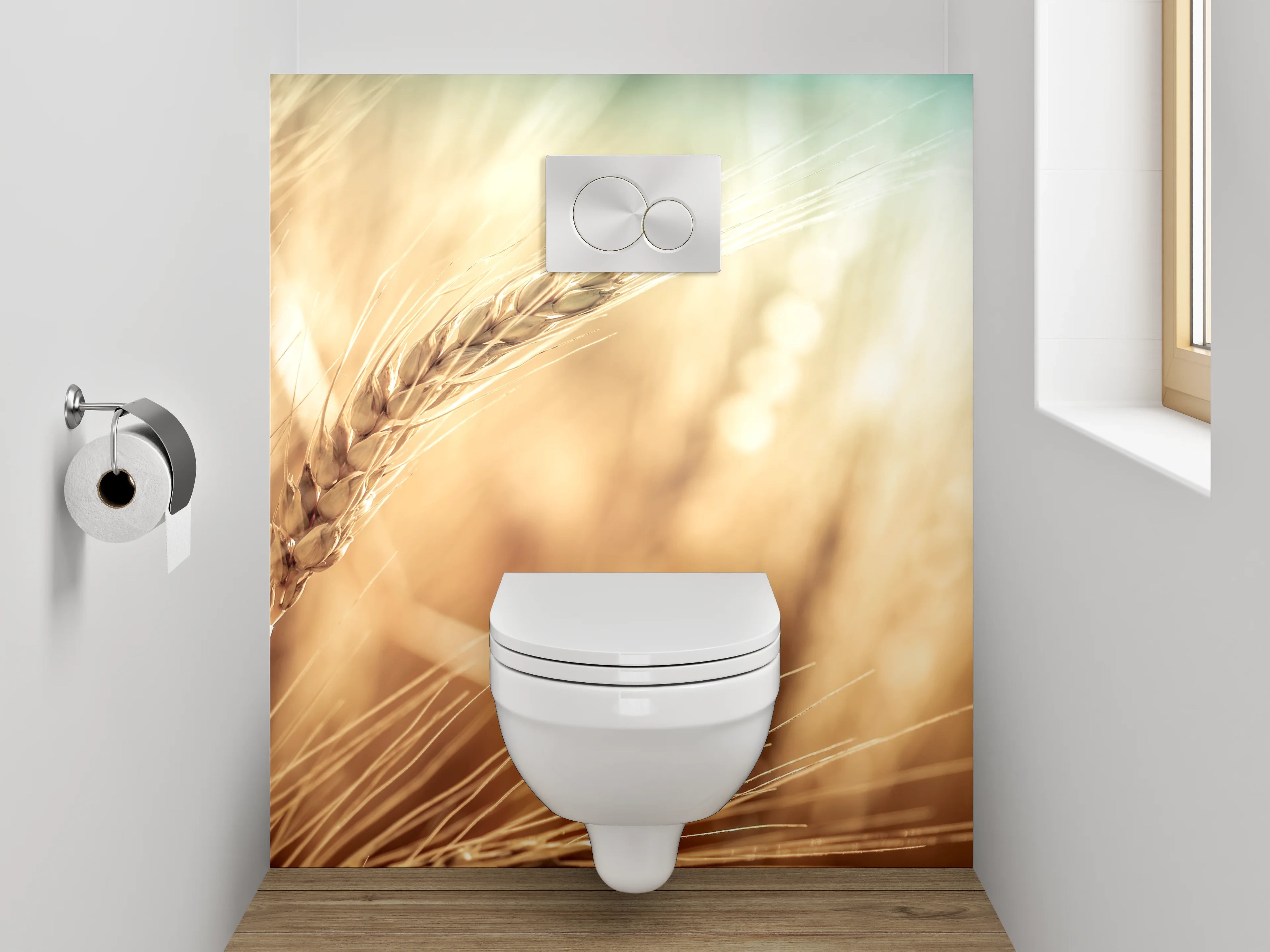WC-Rückwand - Weizenfeld im Sonnenlicht – Natur Deko