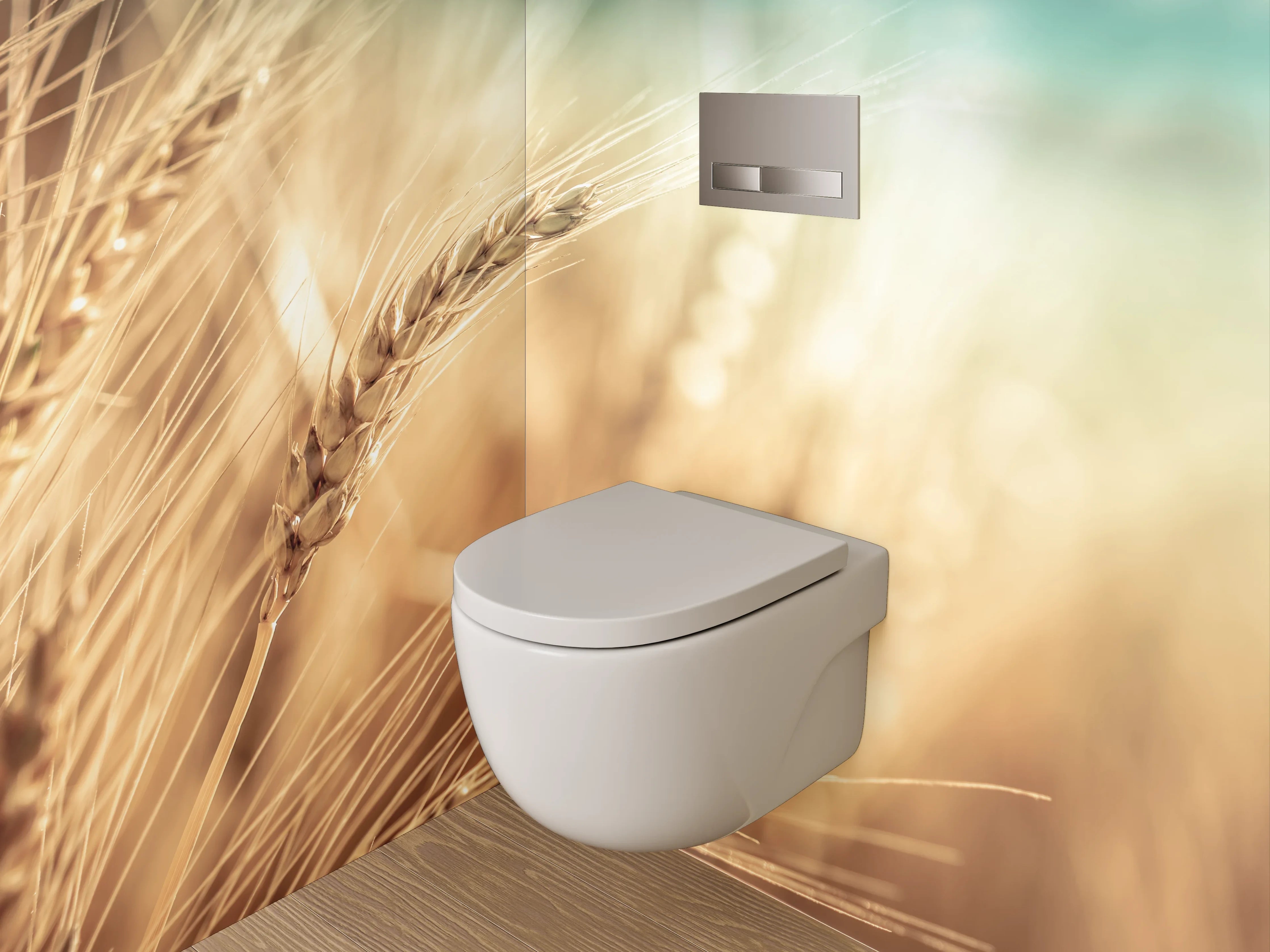 WC-Rückwand - Weizenfeld im Sonnenlicht – Natur Deko