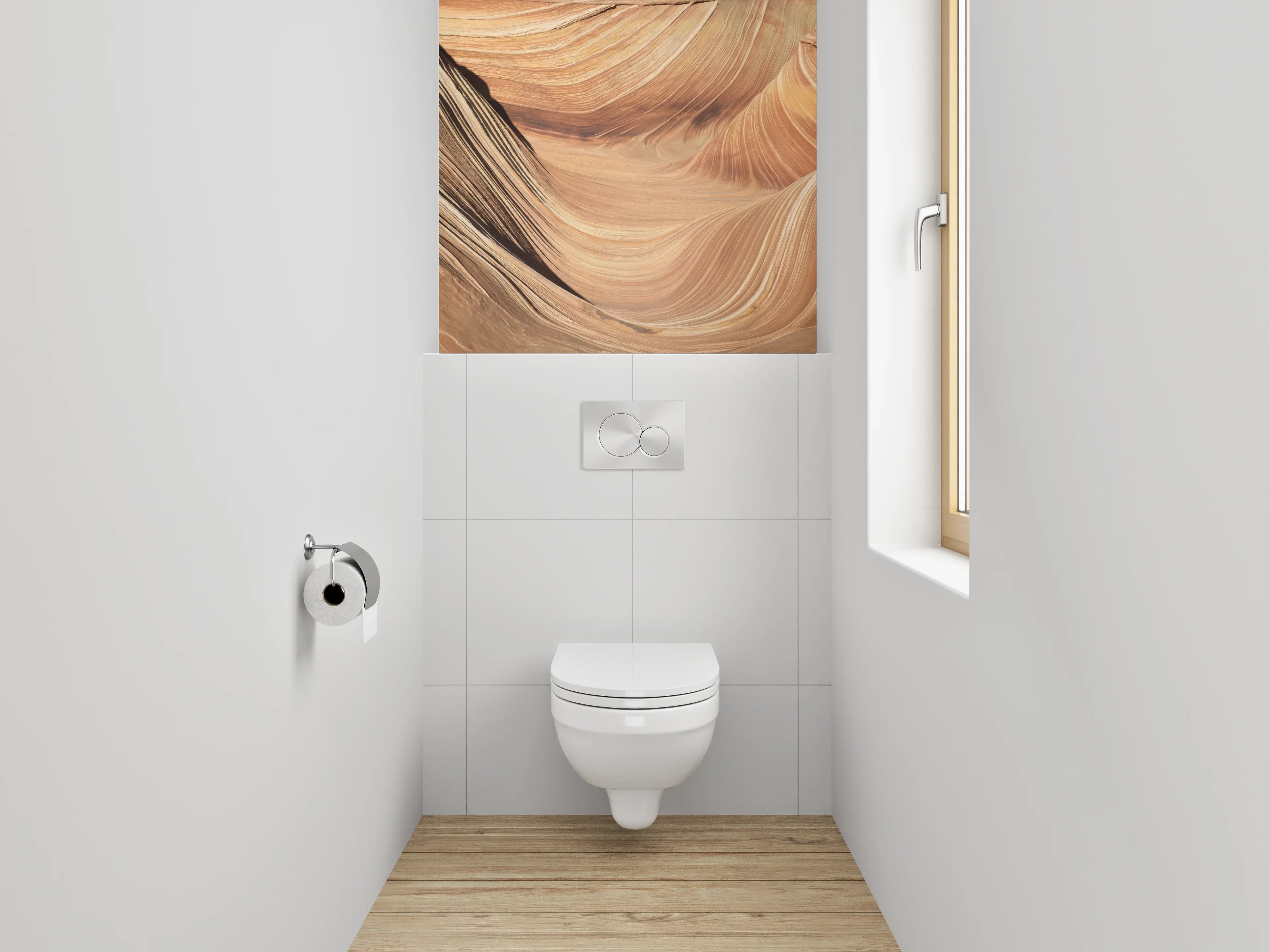 WC-Rückwand - Wellenförmige Sandsteinformation Natur