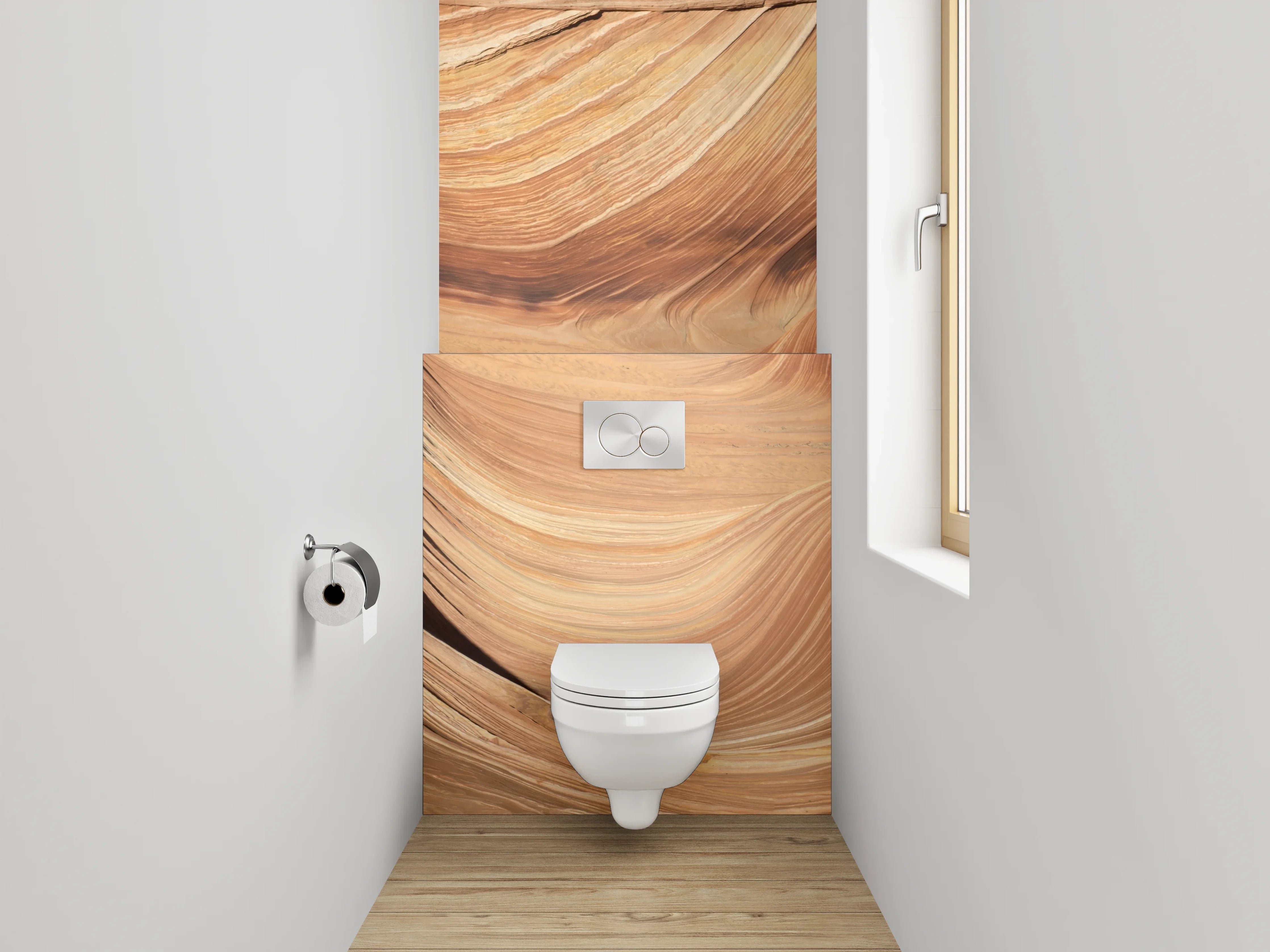 WC-Rückwand - Wellenförmige Sandsteinformation Natur