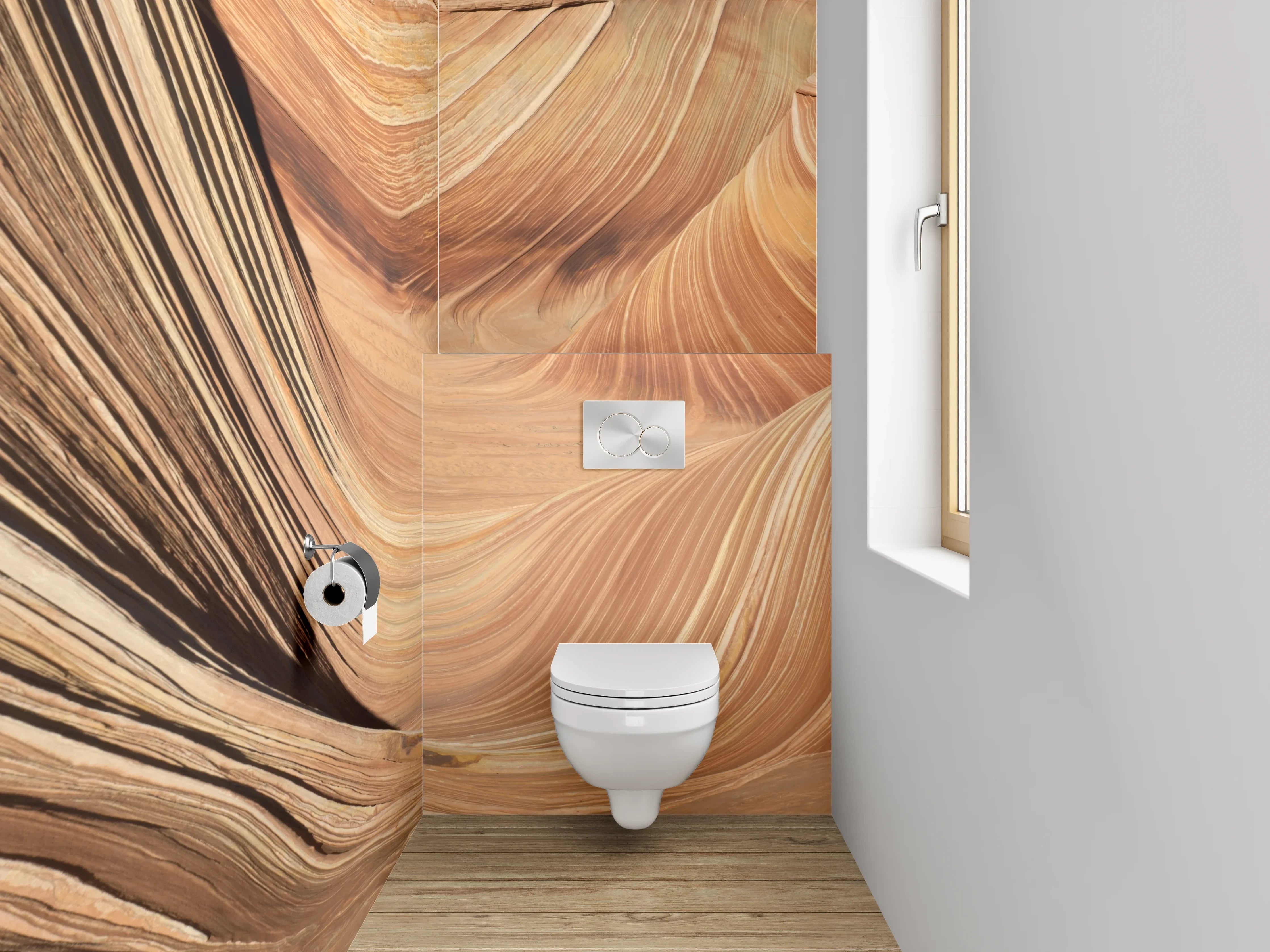 WC-Rückwand - Wellenförmige Sandsteinformation Natur