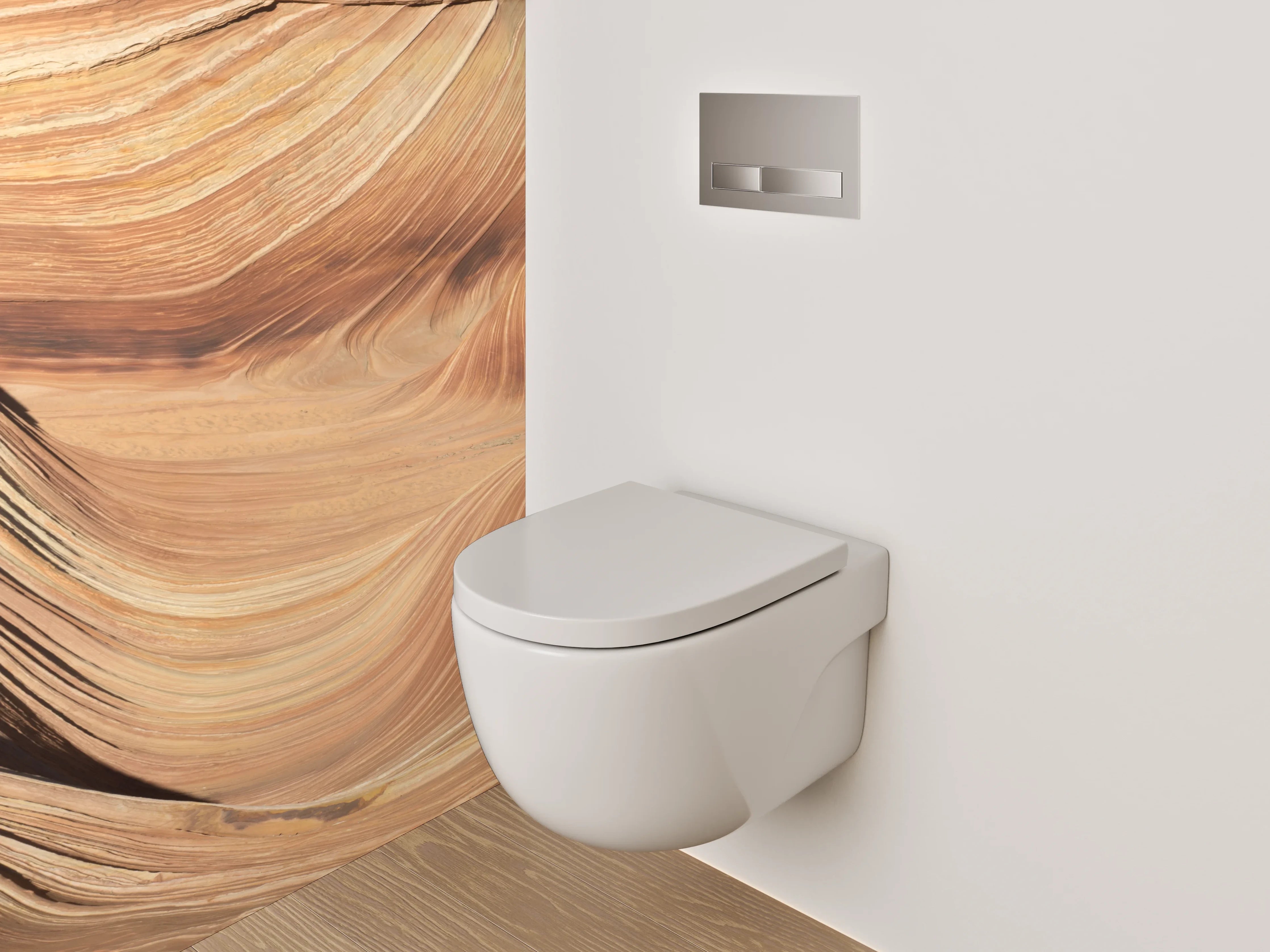 WC-Rückwand - Wellenförmige Sandsteinformation Natur