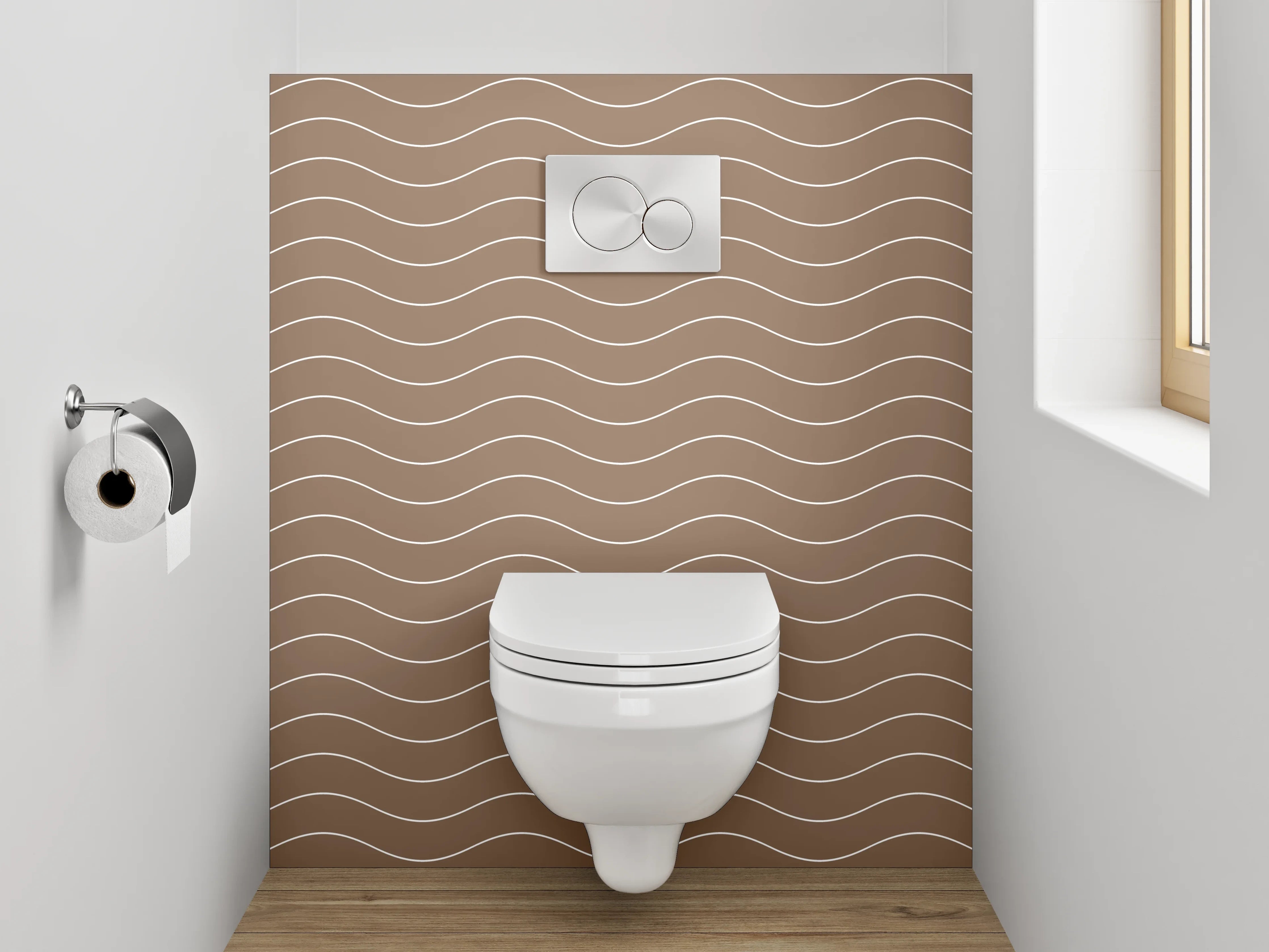 WC-Rückwand - Wellenmuster Braun Modern