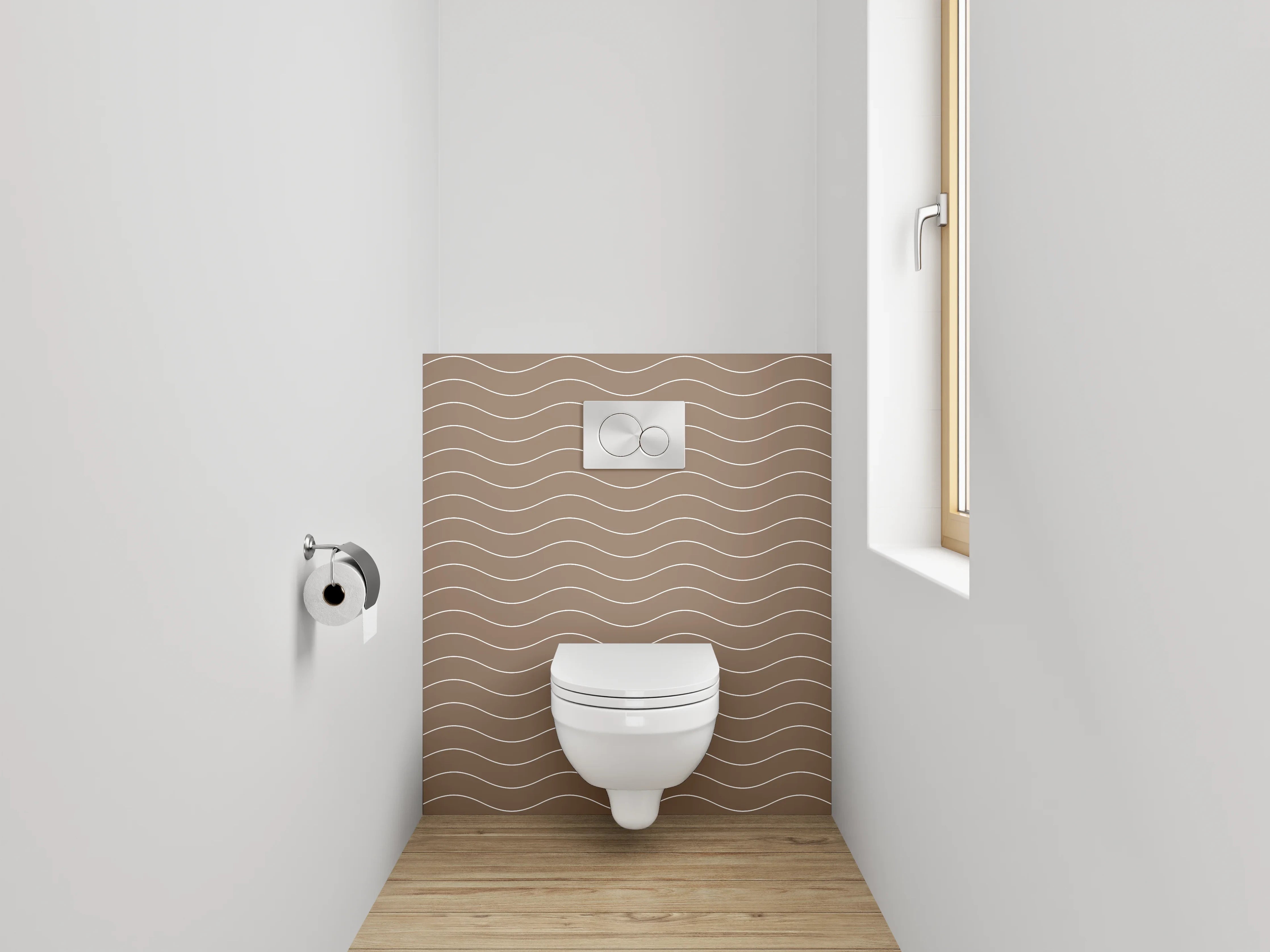 WC-Rückwand - Wellenmuster Braun Modern