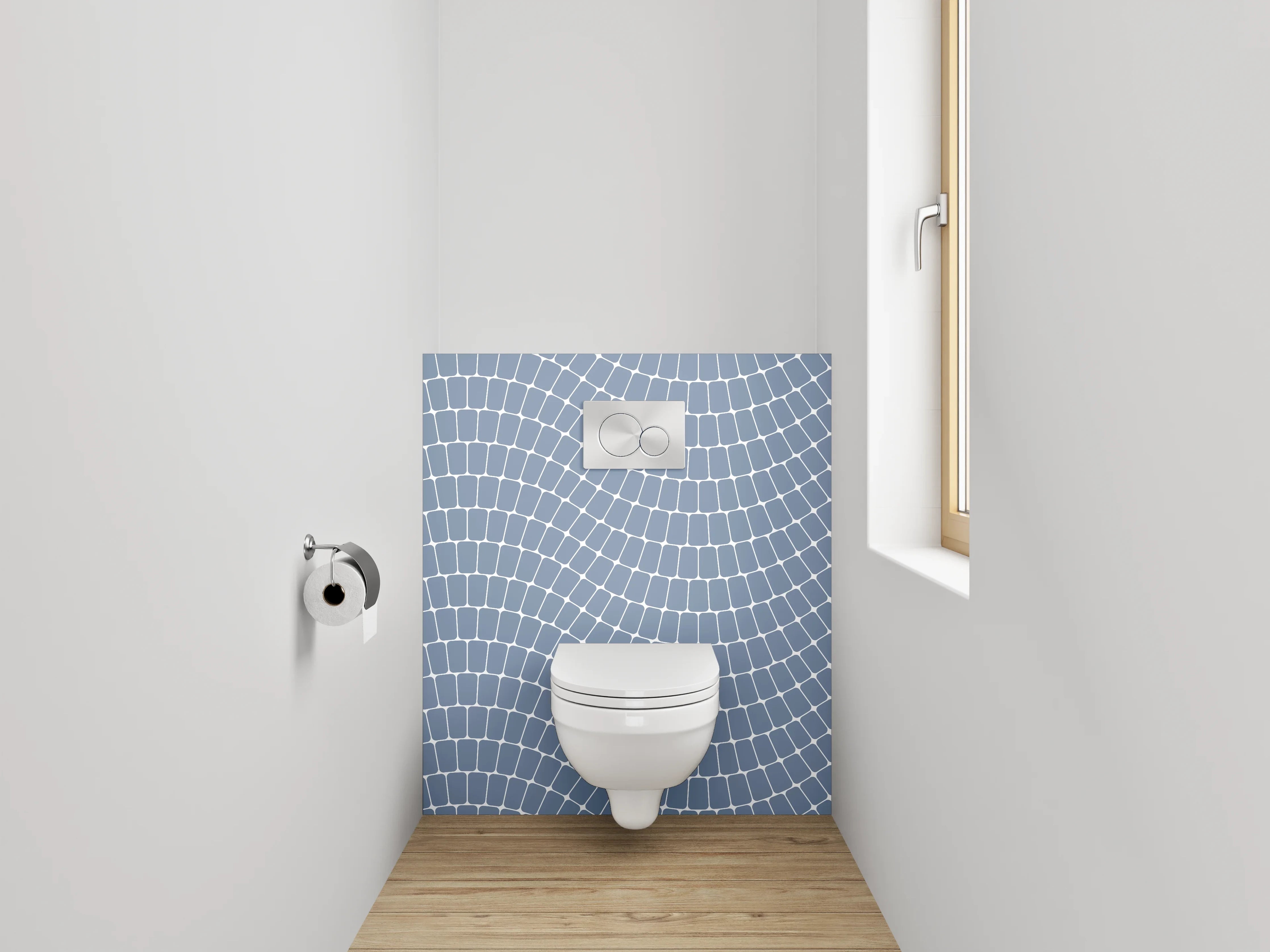 WC-Rückwand - Wellenmuster Grau Weiß Modern