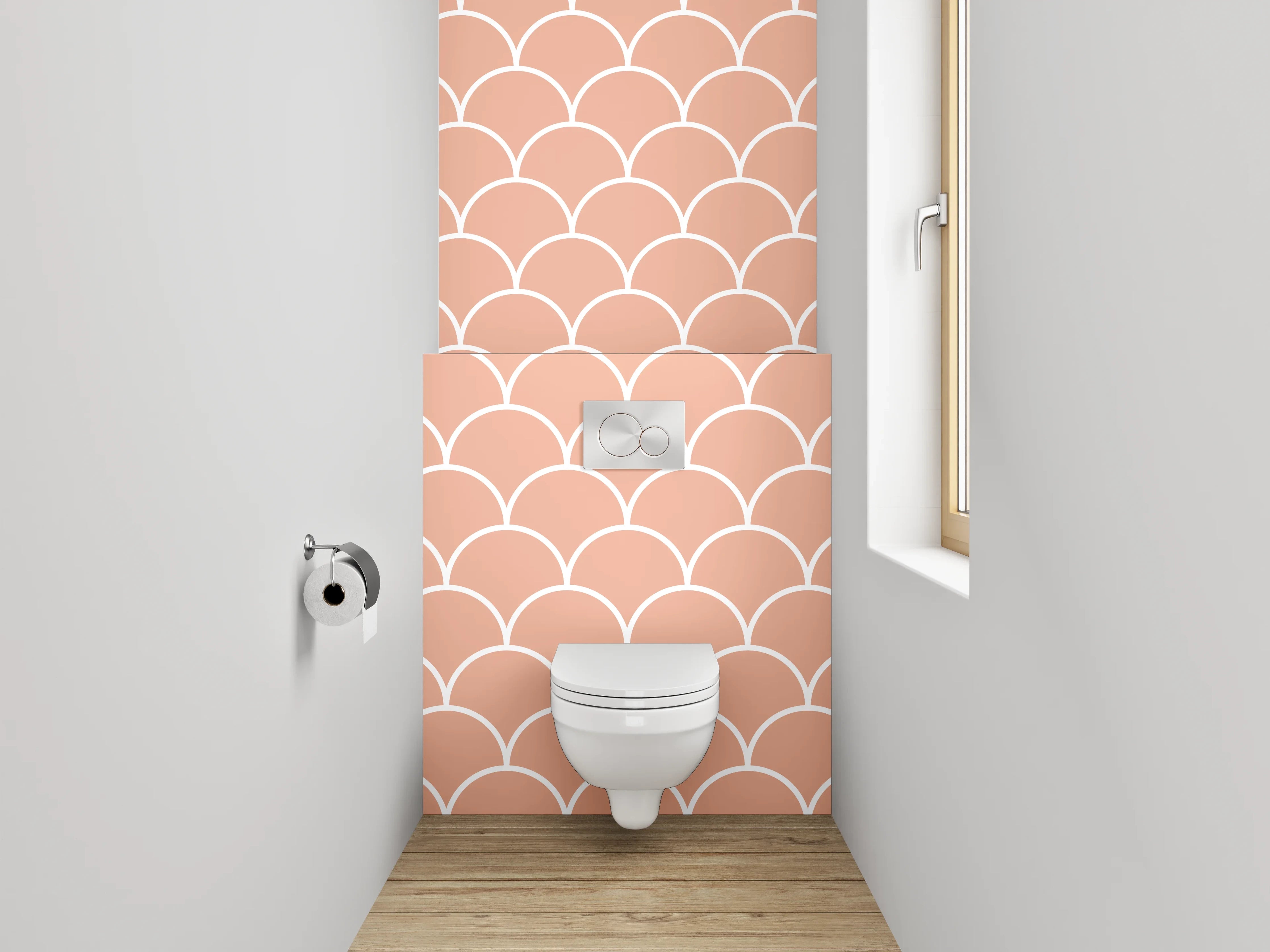 WC-Rückwand - Wellenmuster Rosa Beige