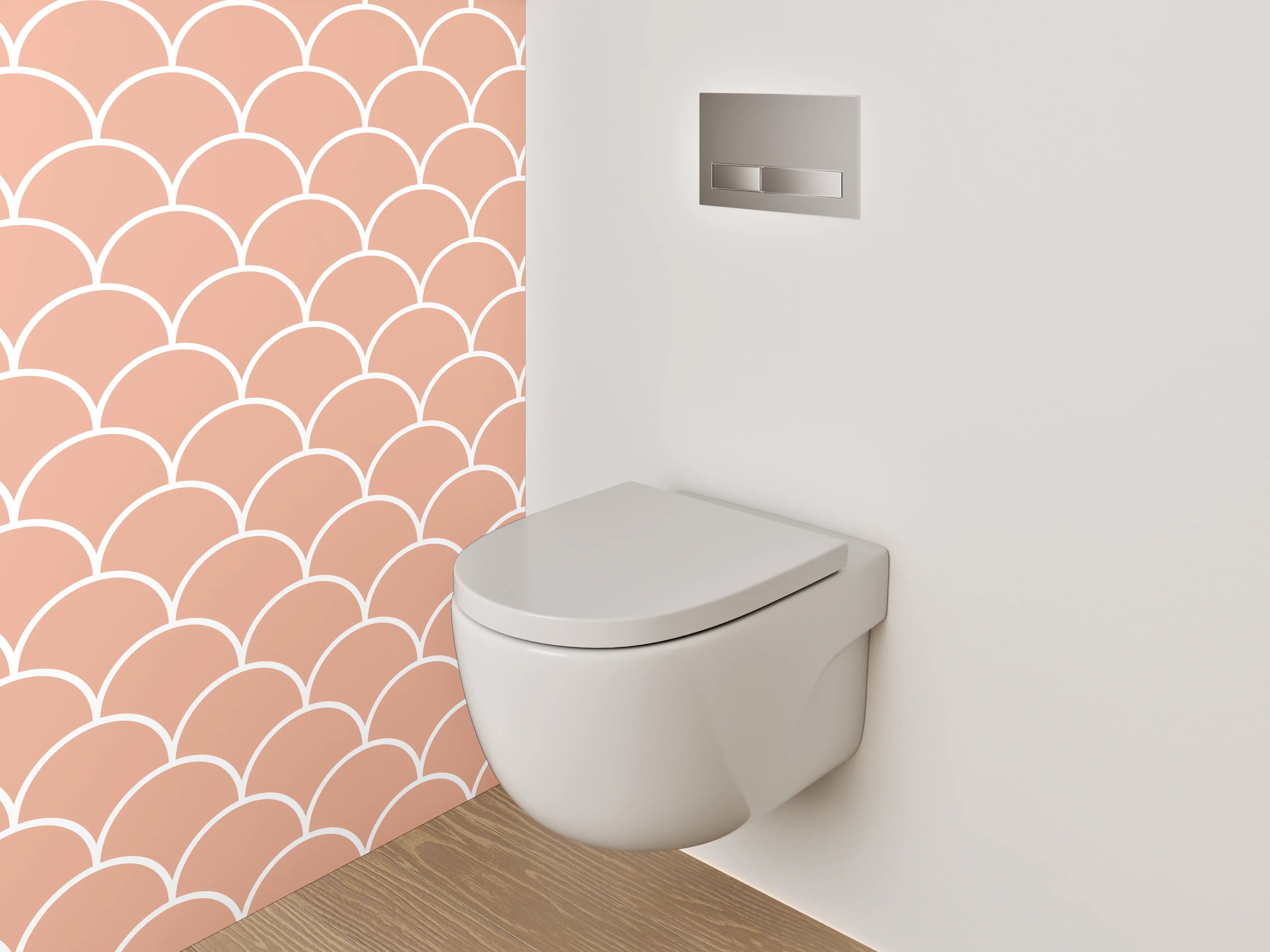 WC-Rückwand - Wellenmuster Rosa Beige