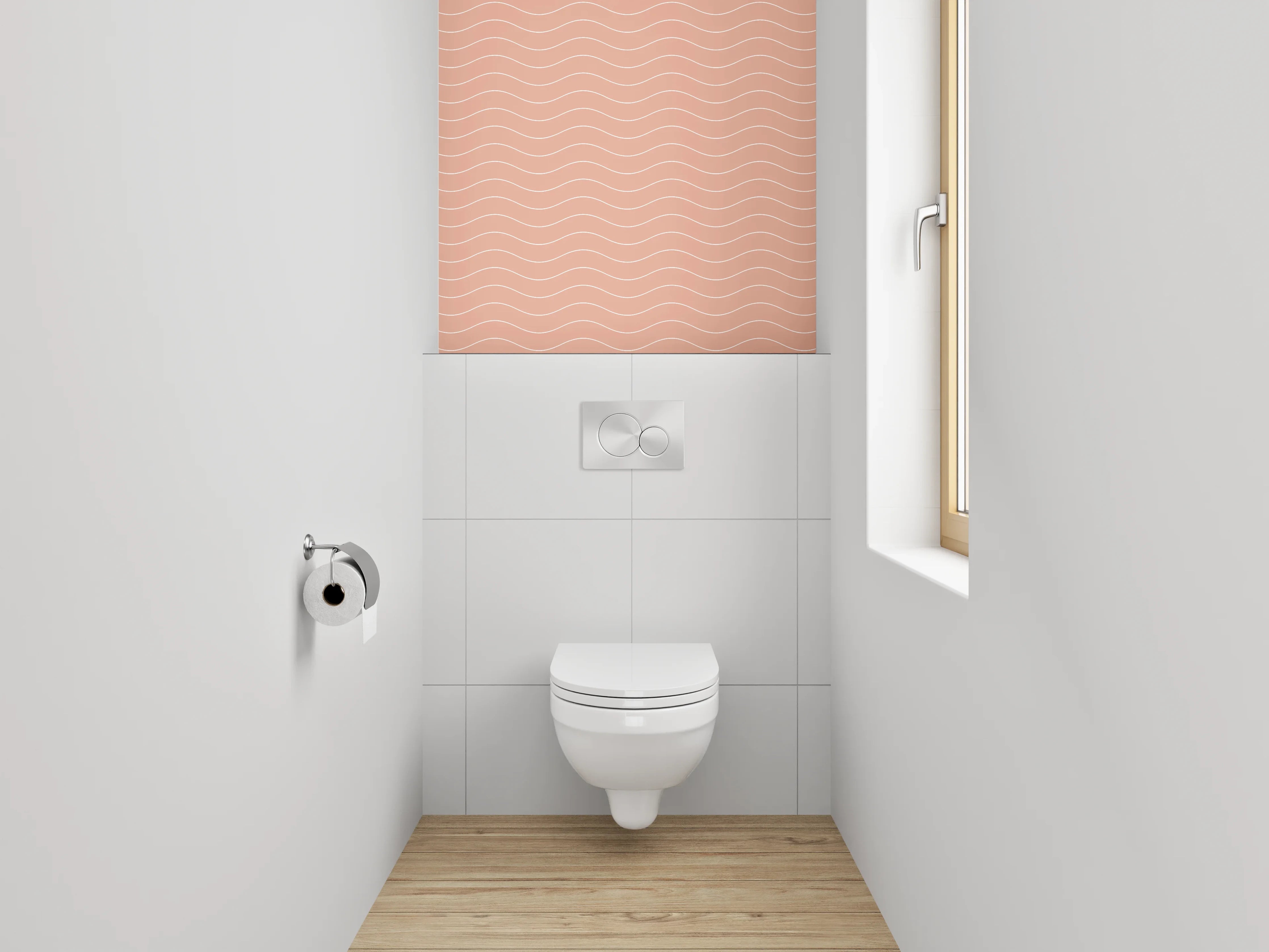 WC-Rückwand - Wellenmuster in Apricot