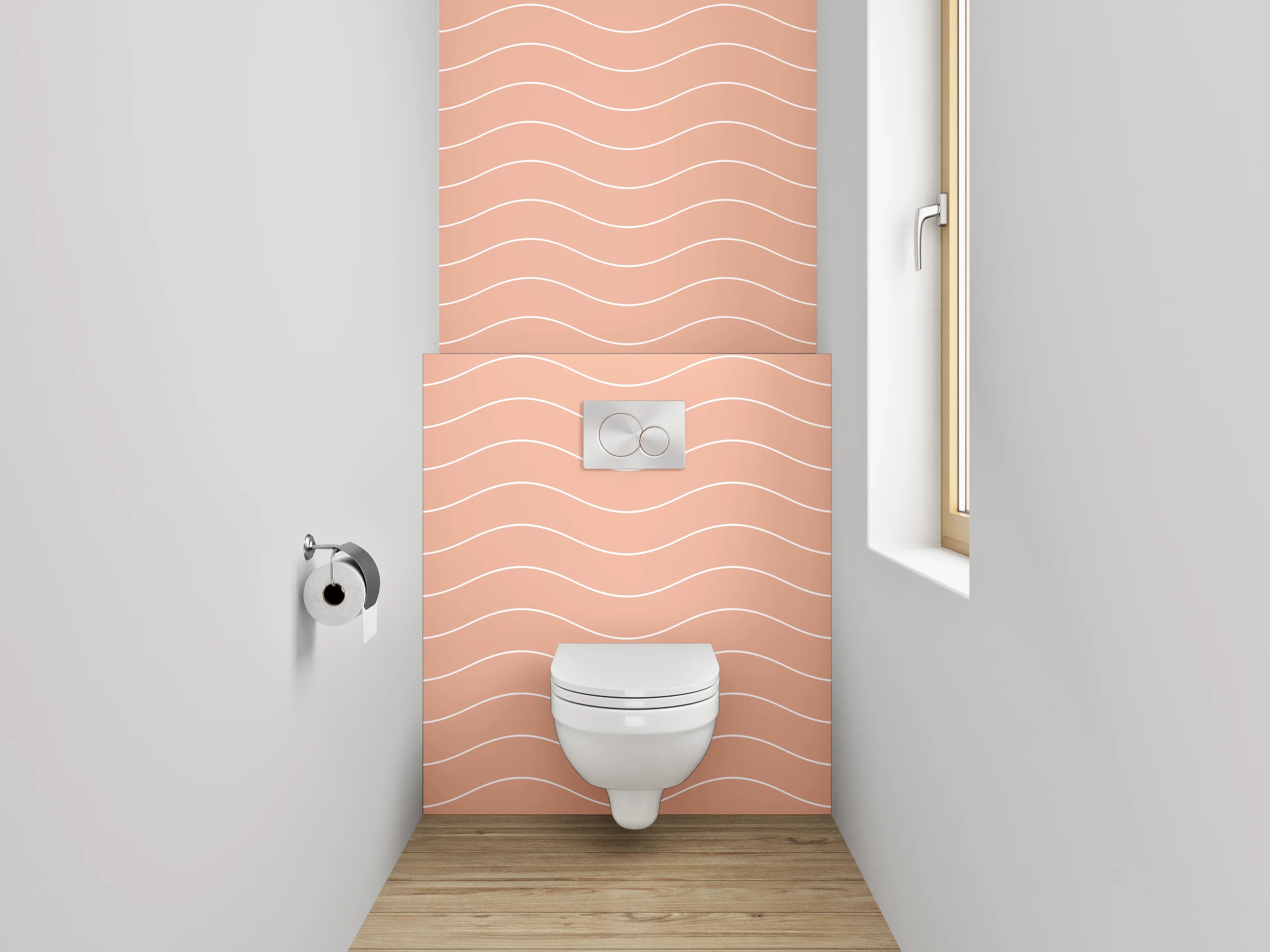 WC-Rückwand - Wellenmuster in Apricot