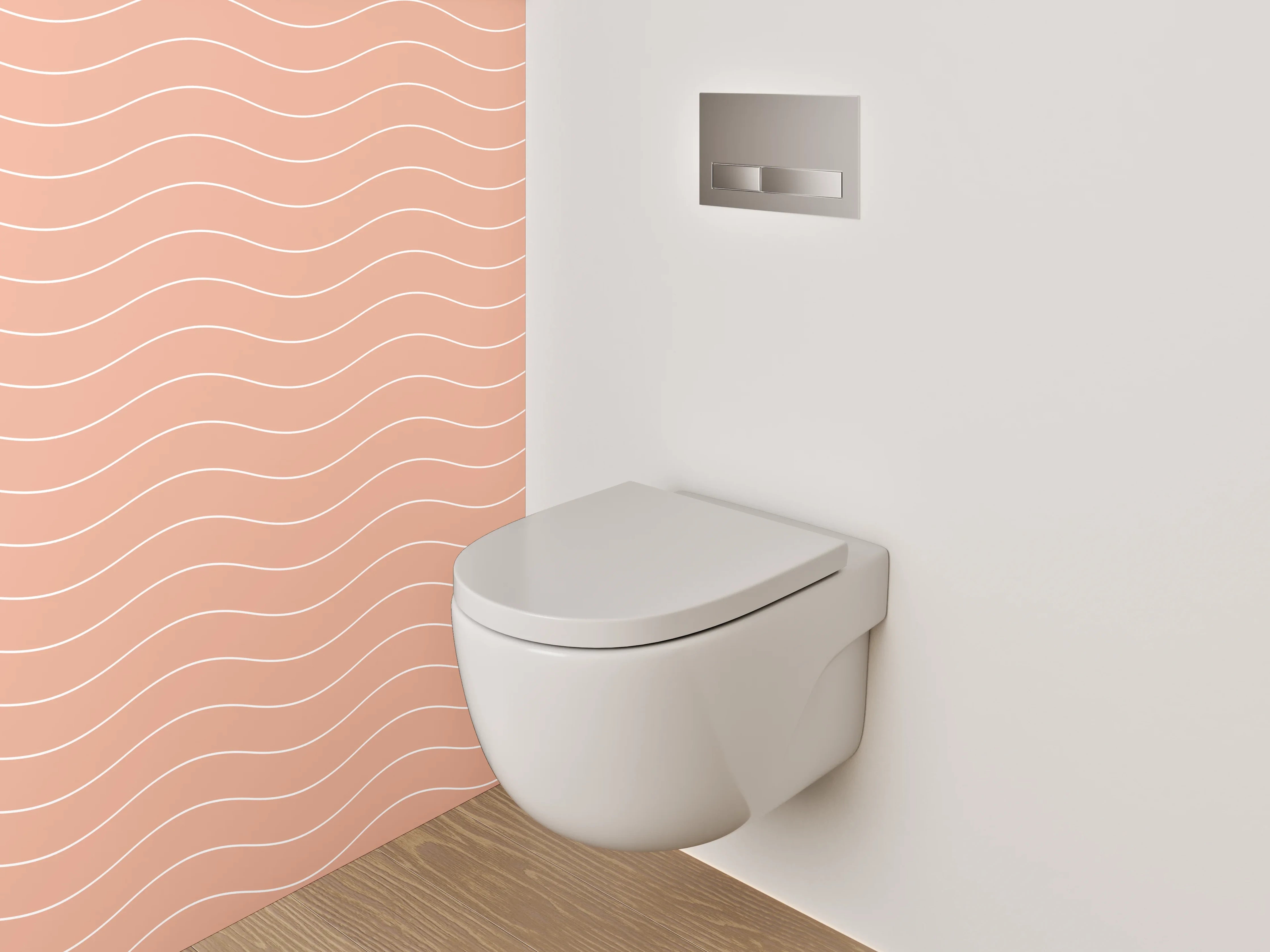 WC-Rückwand - Wellenmuster in Apricot