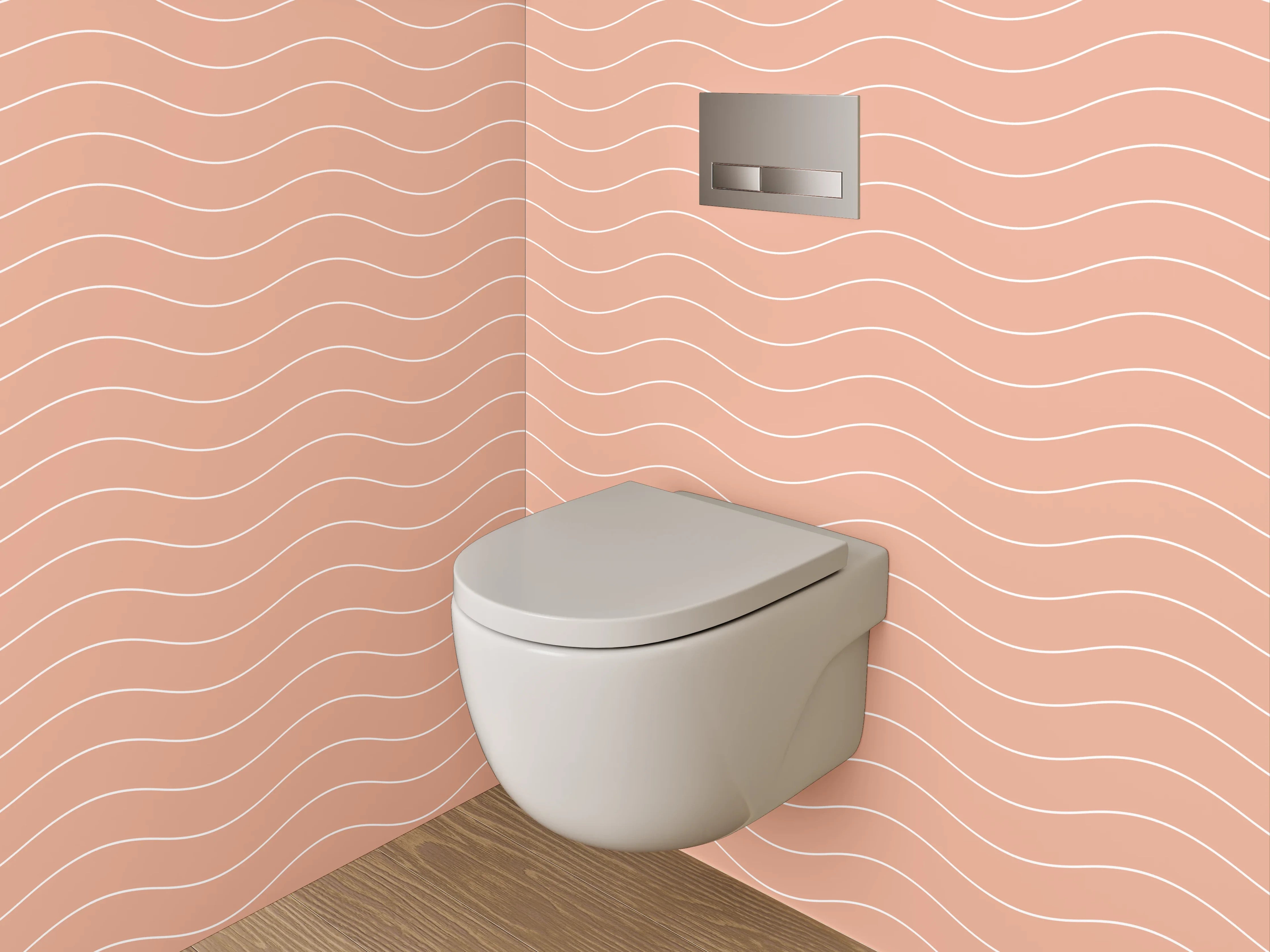 WC-Rückwand - Wellenmuster in Apricot